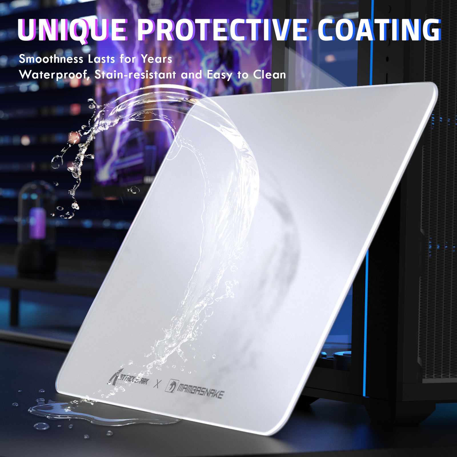 Tapis de souris gaming en verre trempé ATTACK SHARK CM05