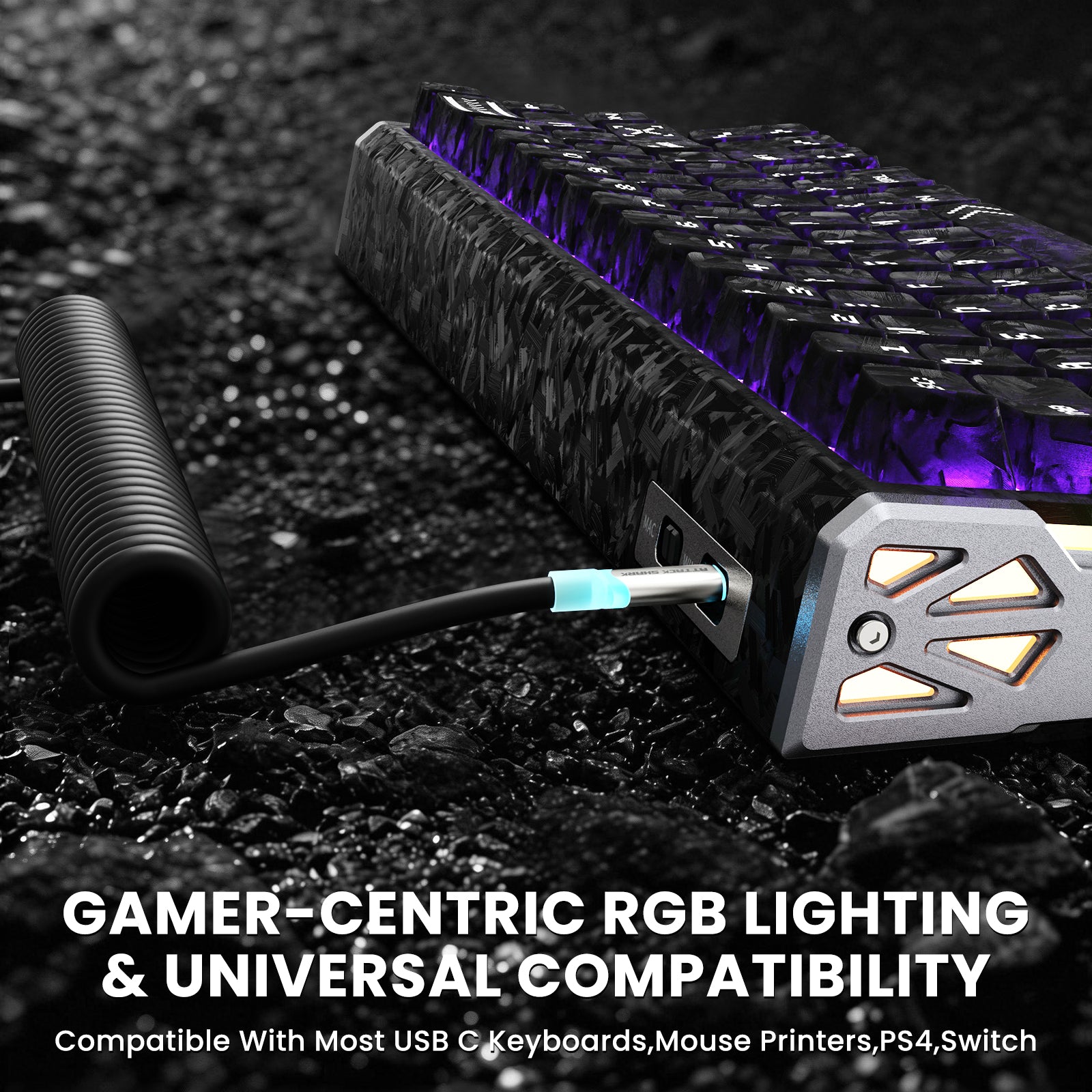 Pack gaming ATTACK SHARK R68 HE & X11 ULTRA en fibre de carbone avec câble enroulé Ultra C01