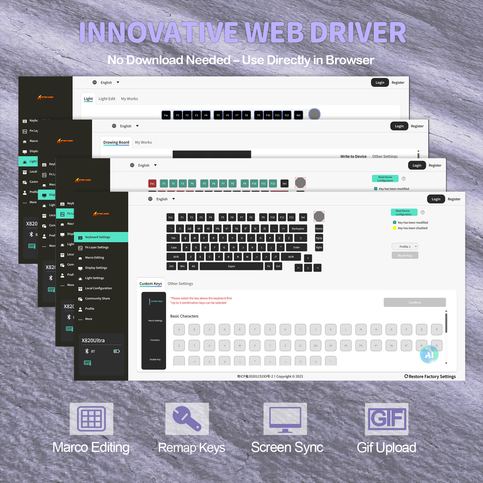 Clavier mécanique à joint tri-mode ATTACK SHARK X820Ultra