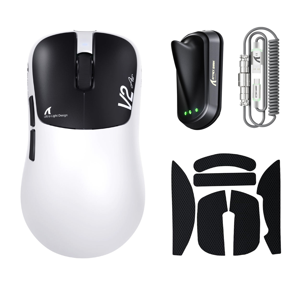 Souris gaming sans fil ergonomique ATTACK SHARK V2 AIR PAW3955MAX