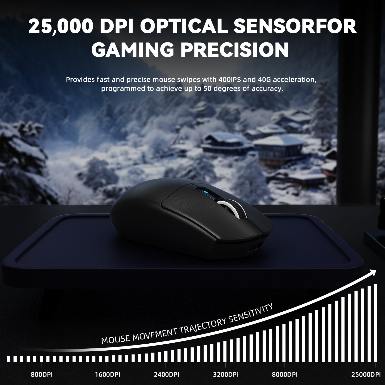 Souris de jeu sans fil tri-mode ATTACK SHARK G3PRO avec station de charge 25 000 DPI ultra légère