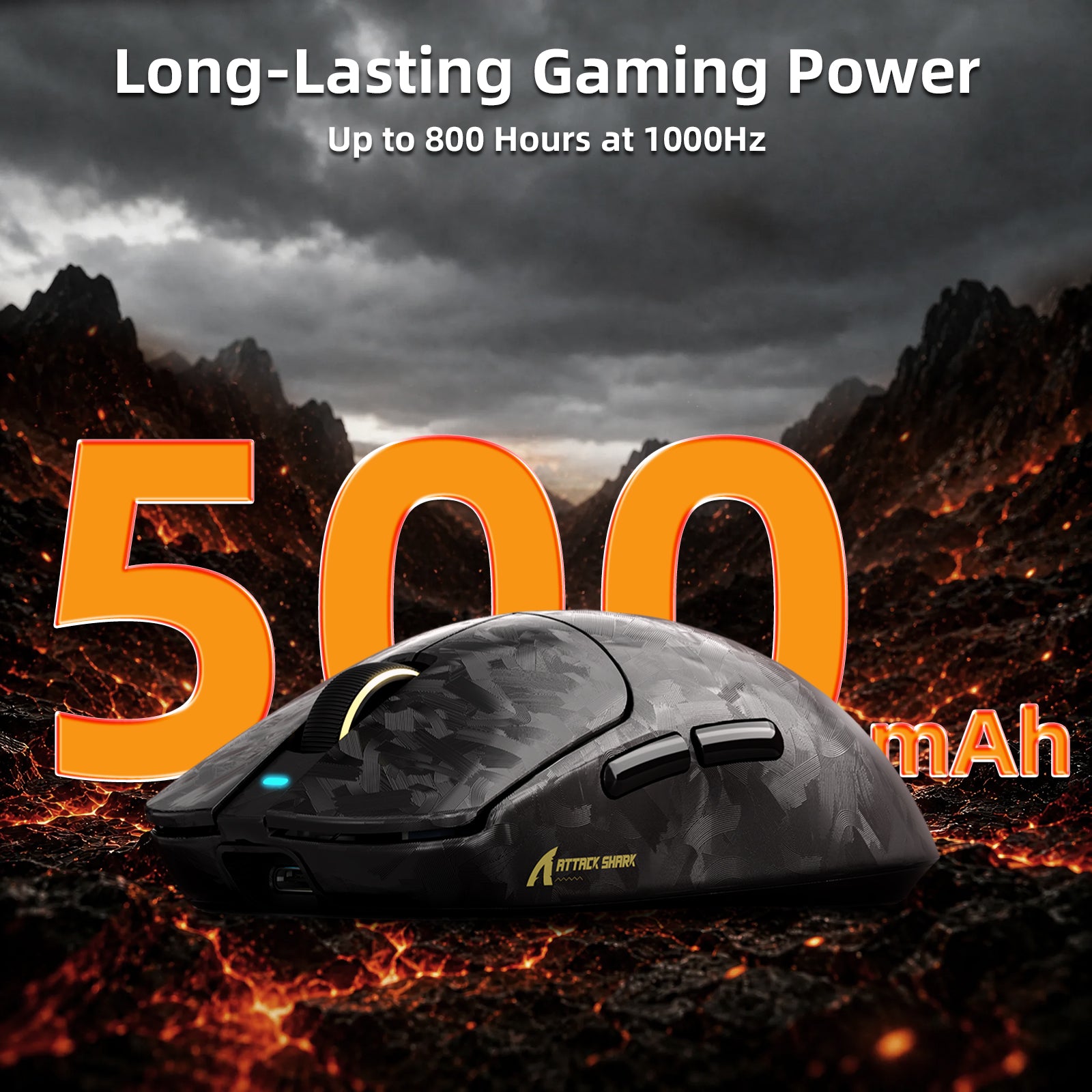 Souris de jeu sans fil ATTACK SHARK RS3 ULTRA en fibre de carbone PAW3955MAX avec câble LED Ultra C06
