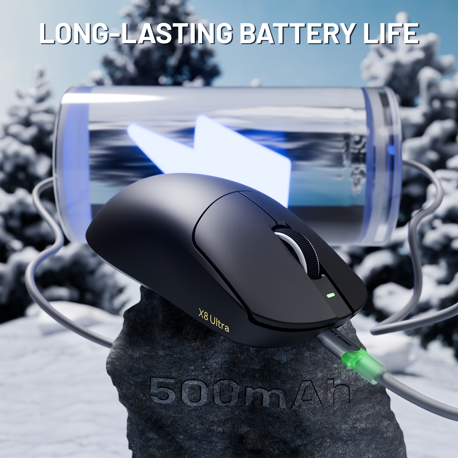 ATTACK SHARK X8 Ultra Tri-mode Wireless Gaming Mouse With C06 Ultra Cable