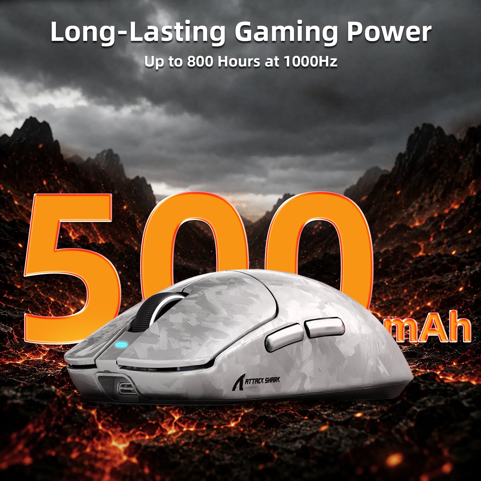Souris de jeu sans fil ATTACK SHARK RS3 ULTRA en fibre de carbone PAW3955MAX avec câble LED Ultra C06