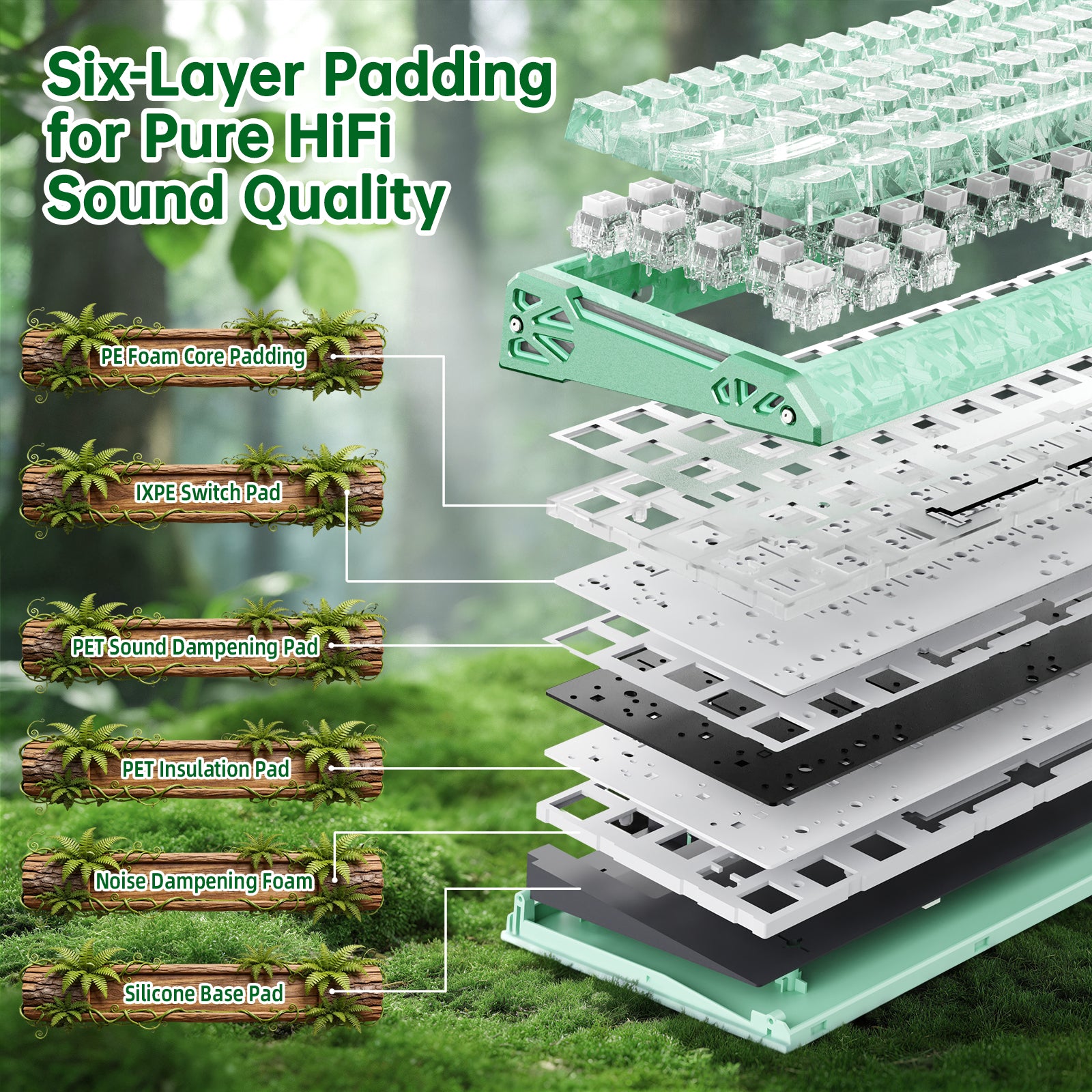 Clavier filaire à déclenchement rapide en fibre de carbone ATTACK SHARK R68 HE avec interrupteur magnétique et câble RGB en spirale C01 Ultra