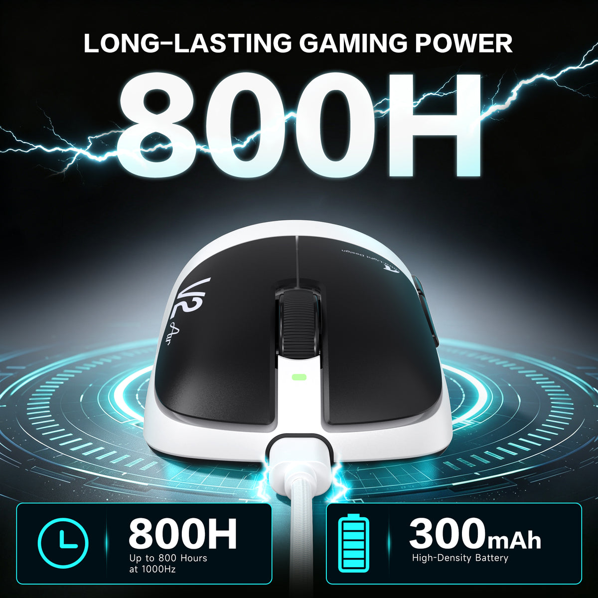 Souris gaming sans fil ergonomique ATTACK SHARK V2 AIR PAW3955MAX