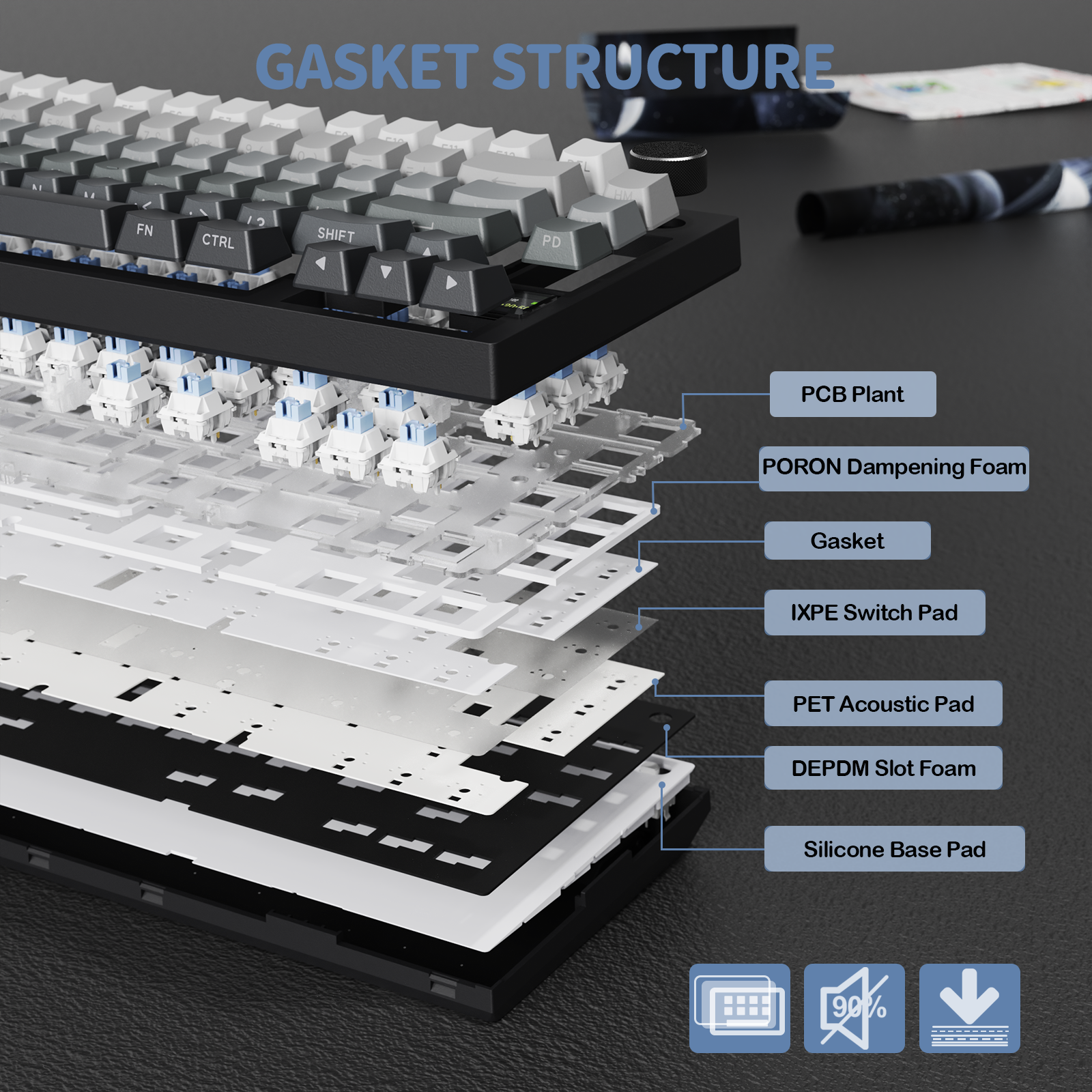 Clavier mécanique à joint tri-mode ATTACK SHARK X820Ultra