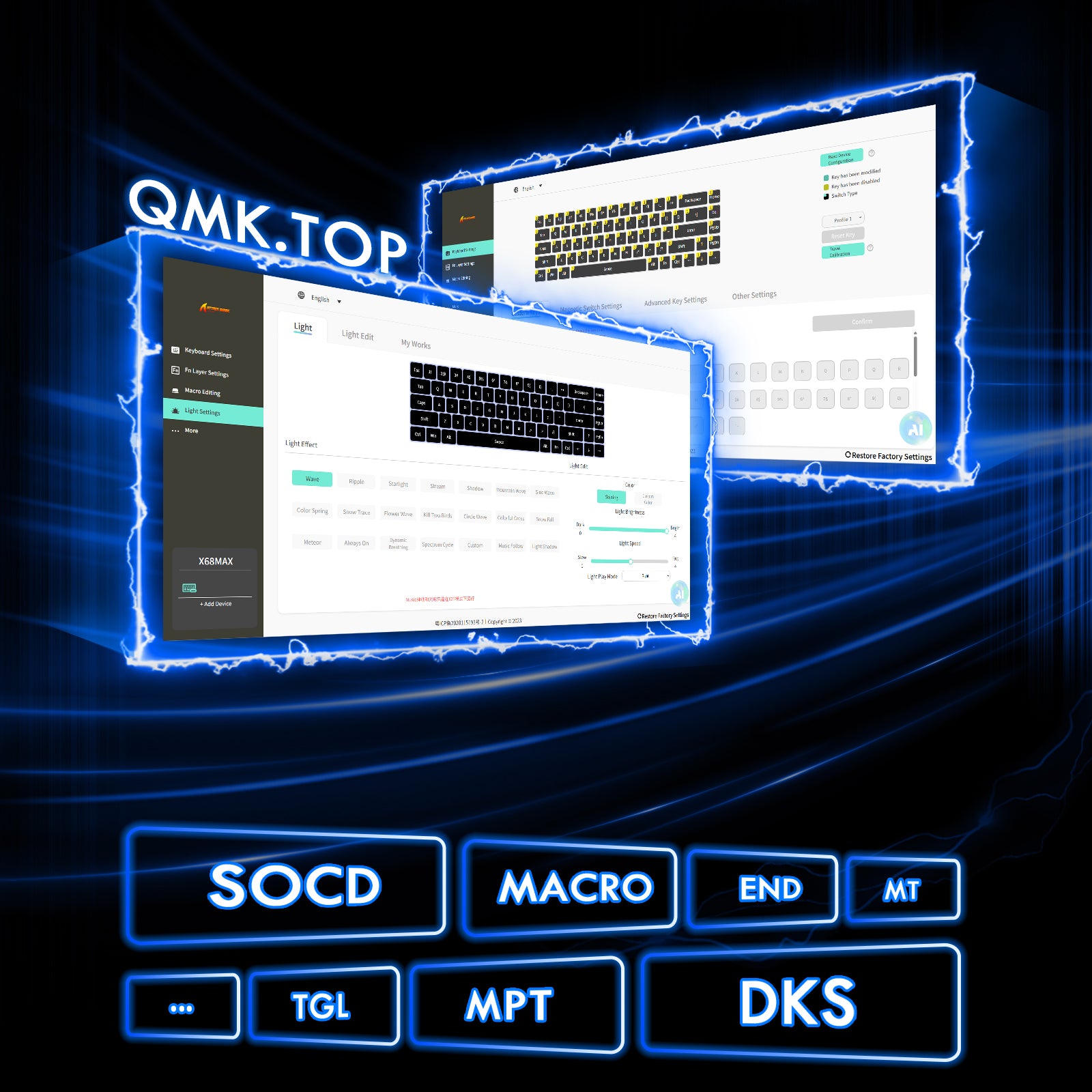 Clavier en aluminium CNC à déclenchement rapide ATTACK SHARK X68MAX HE avec interrupteur magnétique et câble enroulé RGB C01Ultra