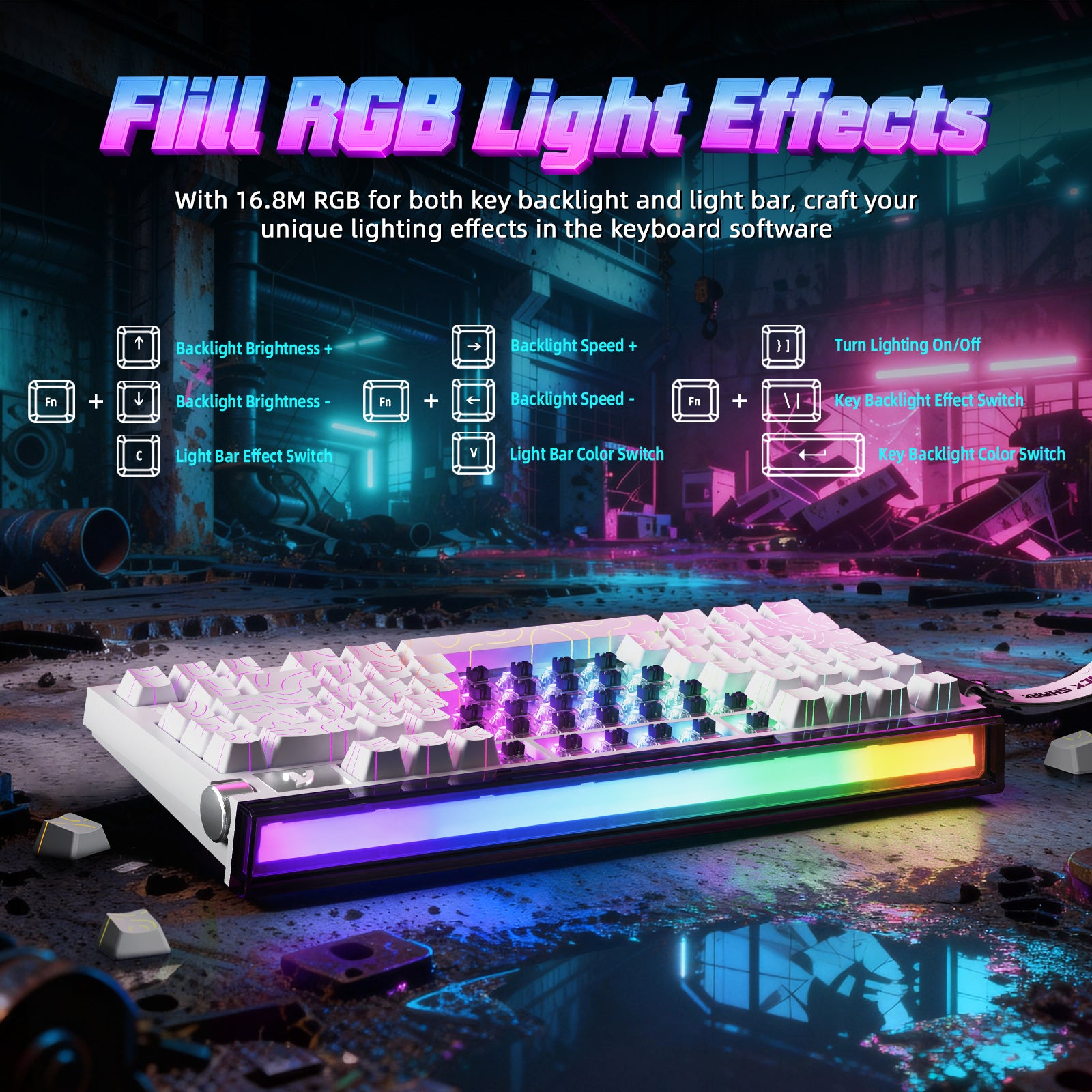 Clavier à déclenchement rapide ATTACK SHARK R85 HE avec câble LED C01ULTRA