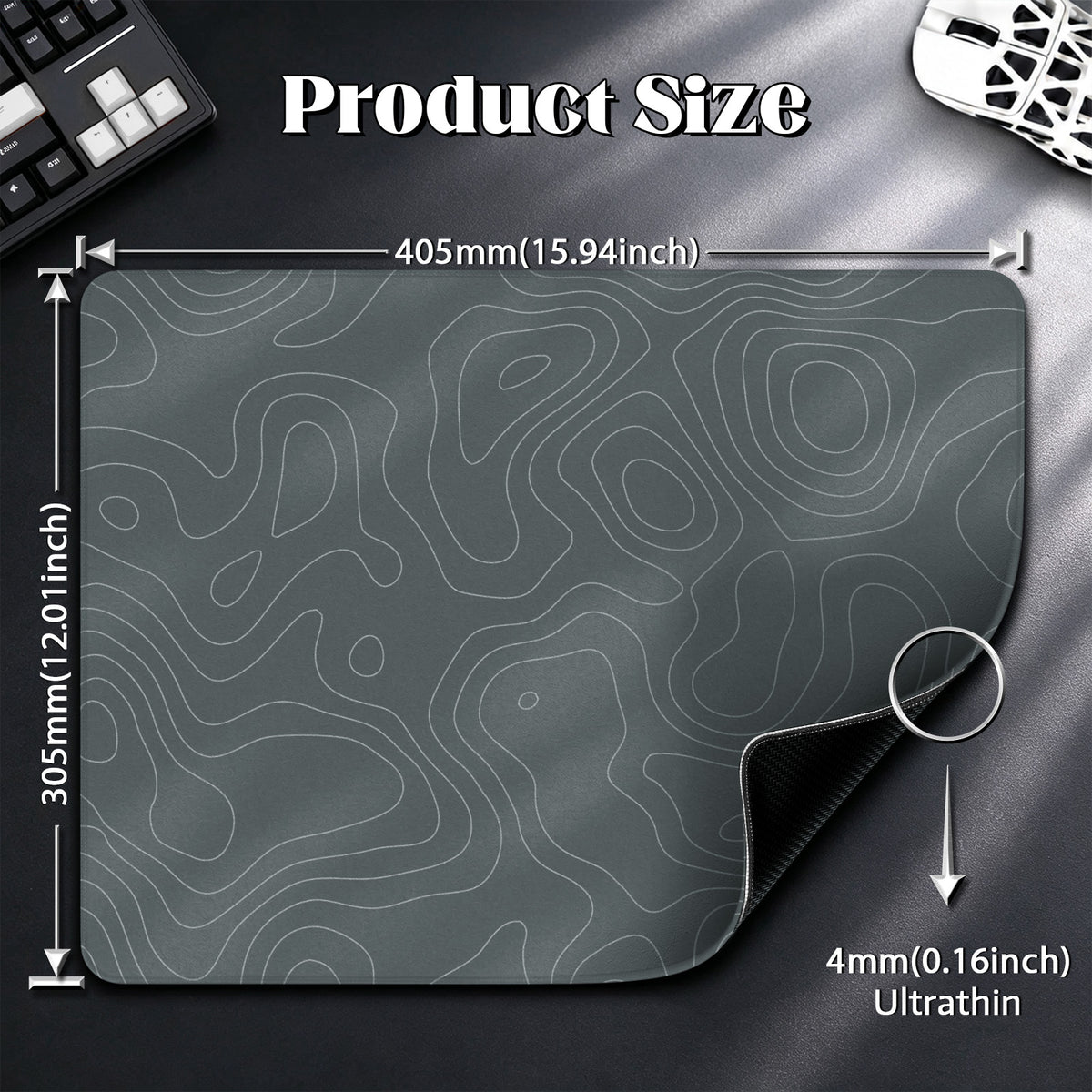 Tapis de souris gaming eSport ATTACK SHARK CM02SE (405x305x4 MM)