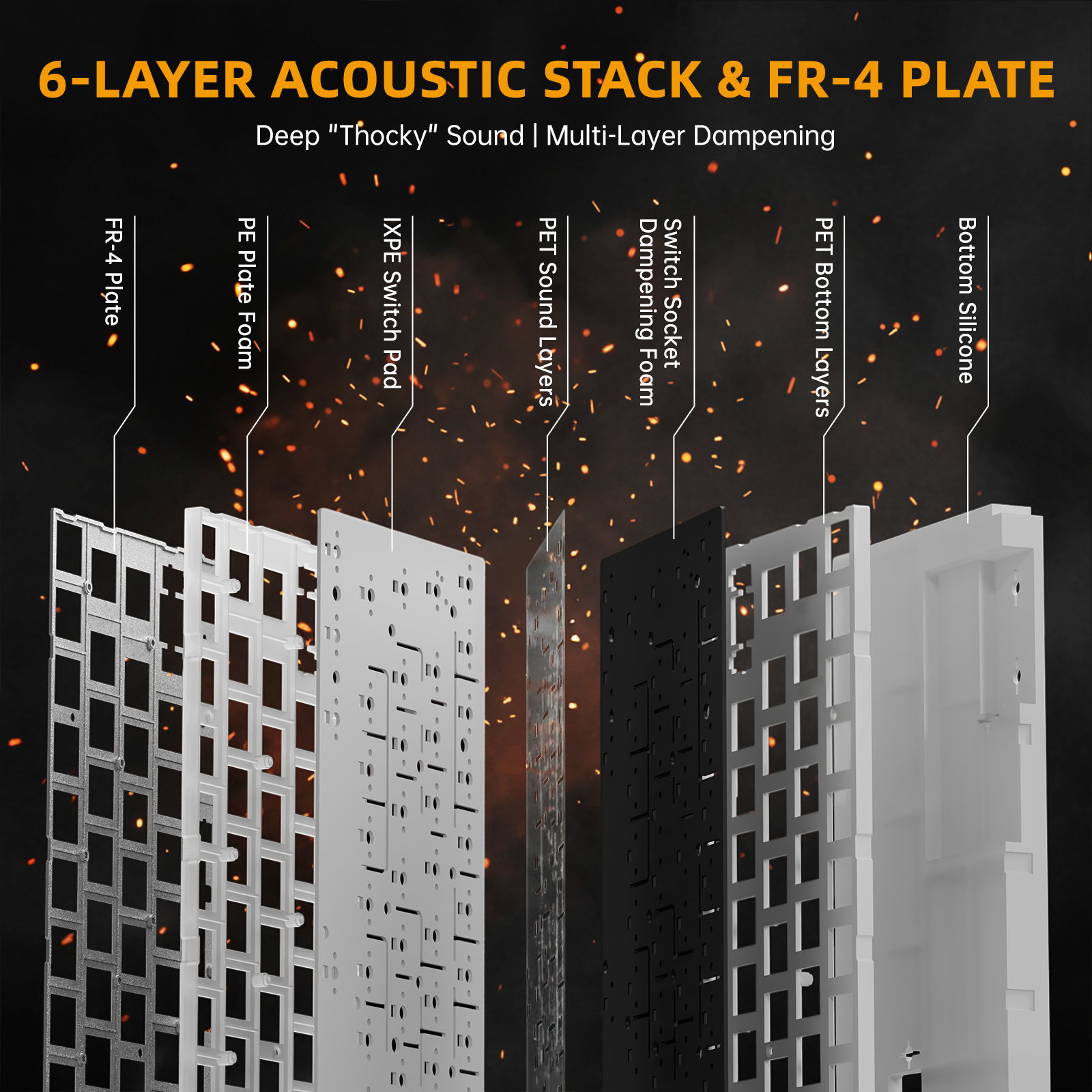 Clavier ATTACK SHARK R68 HE en fibre de carbone avec interrupteurs magnétiques à déclenchement rapide