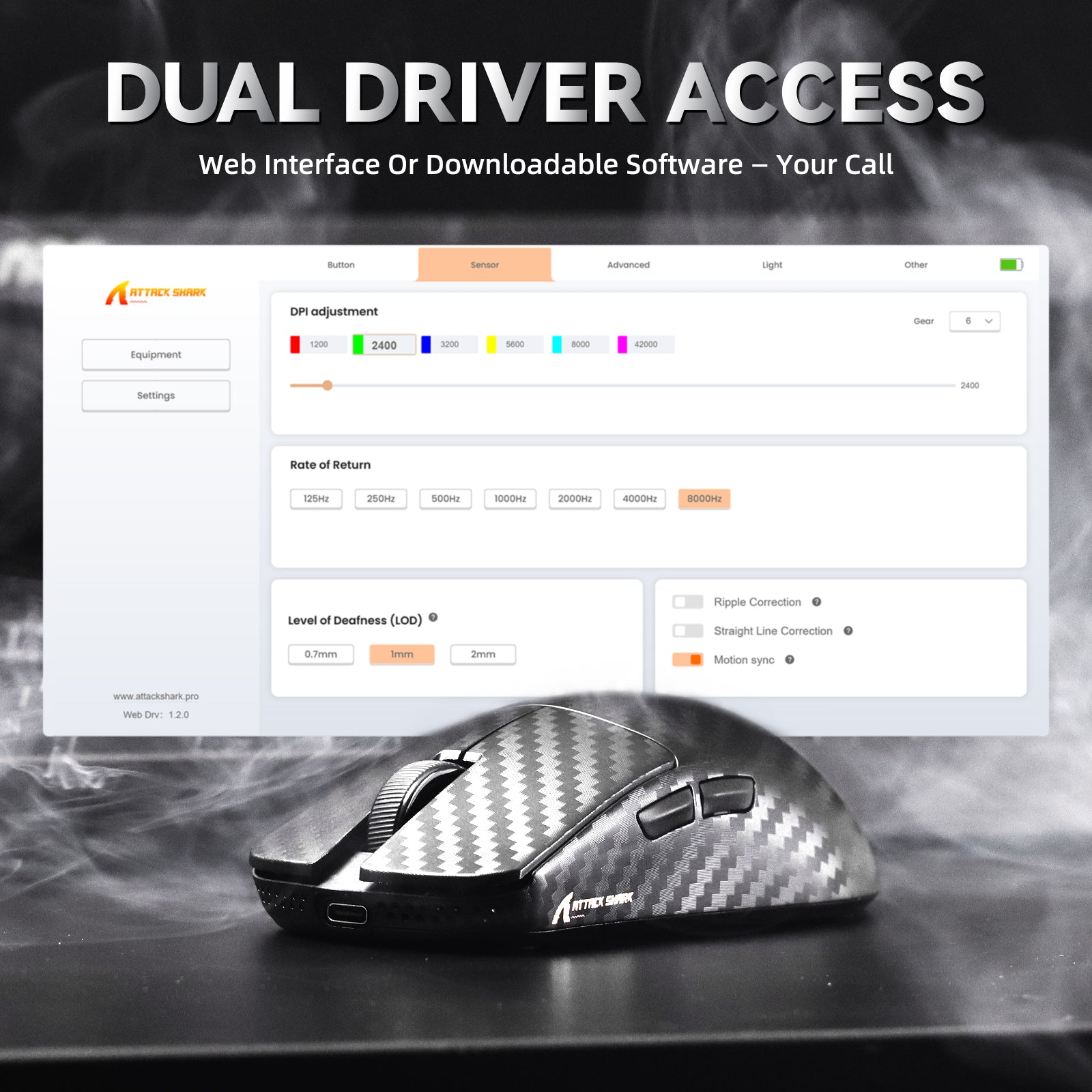 Souris de jeu sans fil 8K ATTACK SHARK R11 ULTRA en fibre de carbone PAW3950MAX