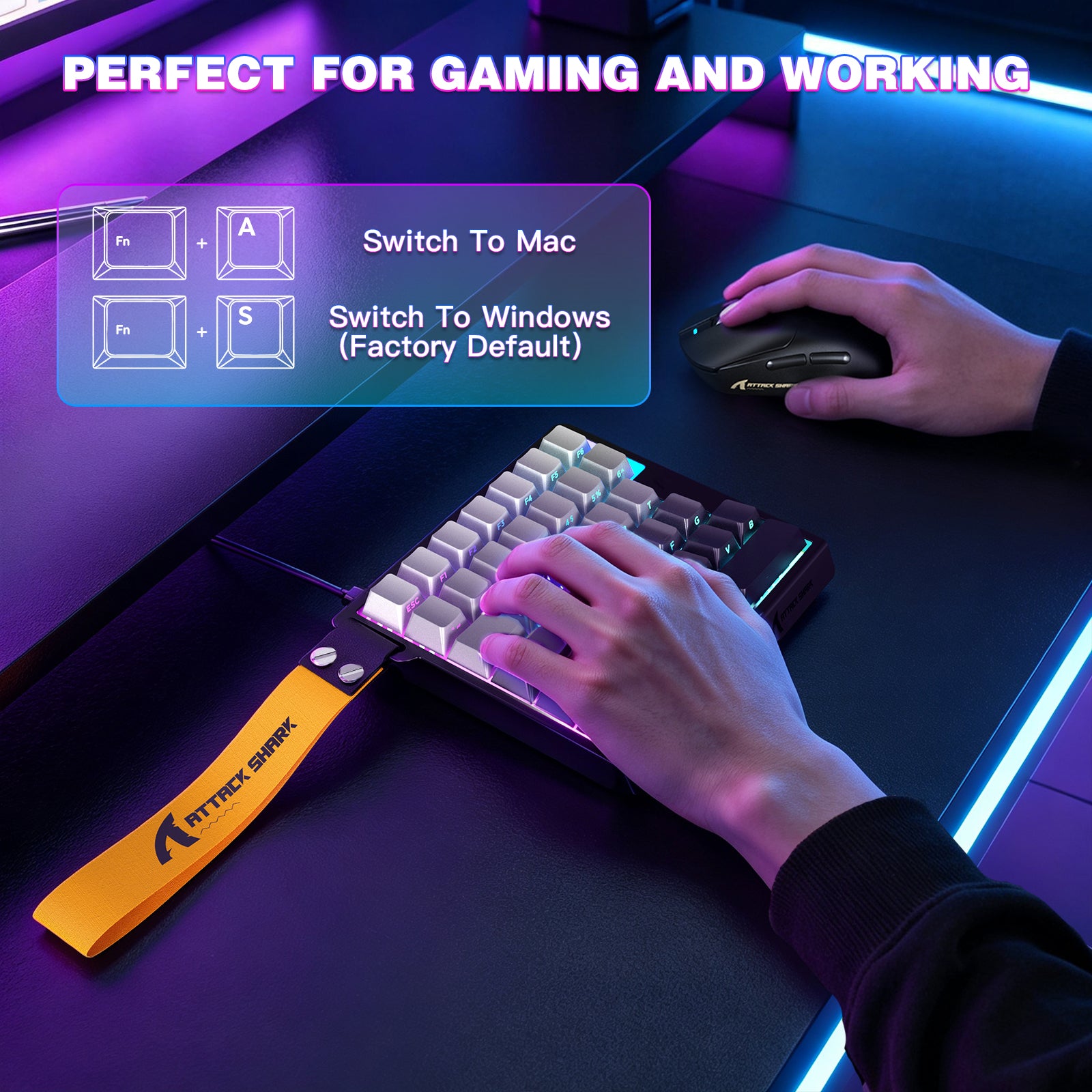 Clavier à interrupteur magnétique à une main ATTACK SHARK M36 HE
