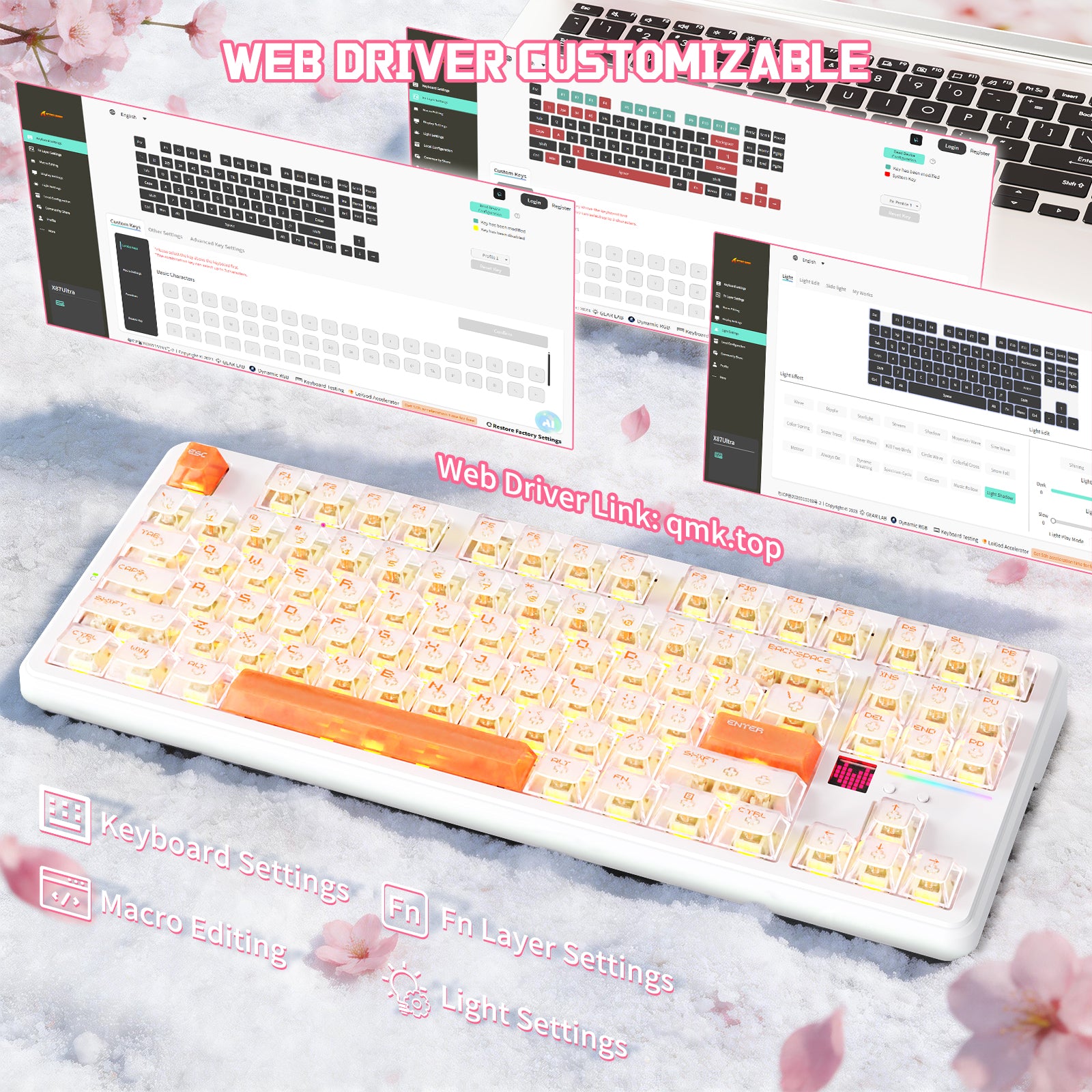 Clavier Mécanique Sans Fil ATTACK SHARK X87 ULTRA avec Récepteur Sans Fil 8K