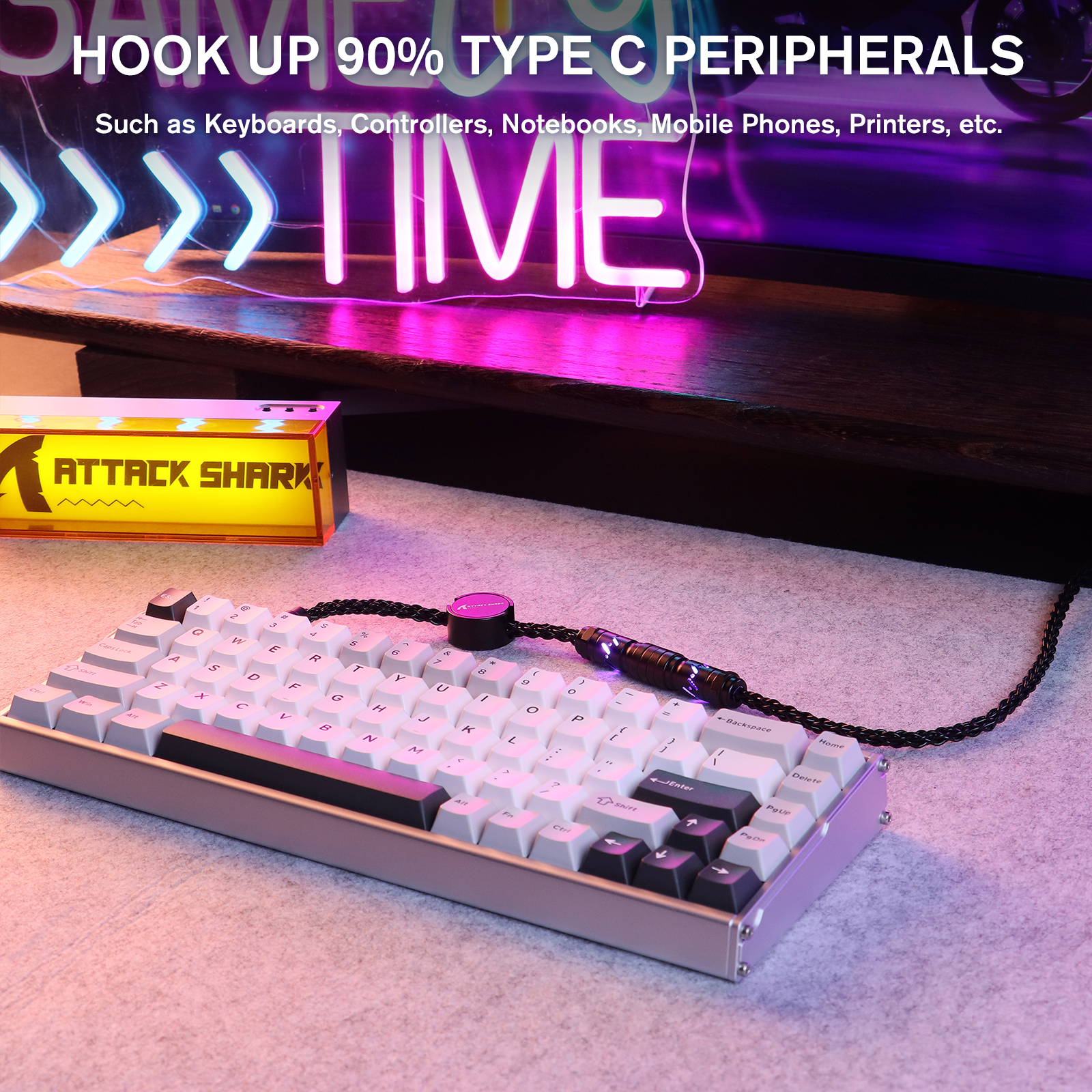 ATTACK SHARK C07 Câble aviator personnalisé pour clavier magnétique 8KHz