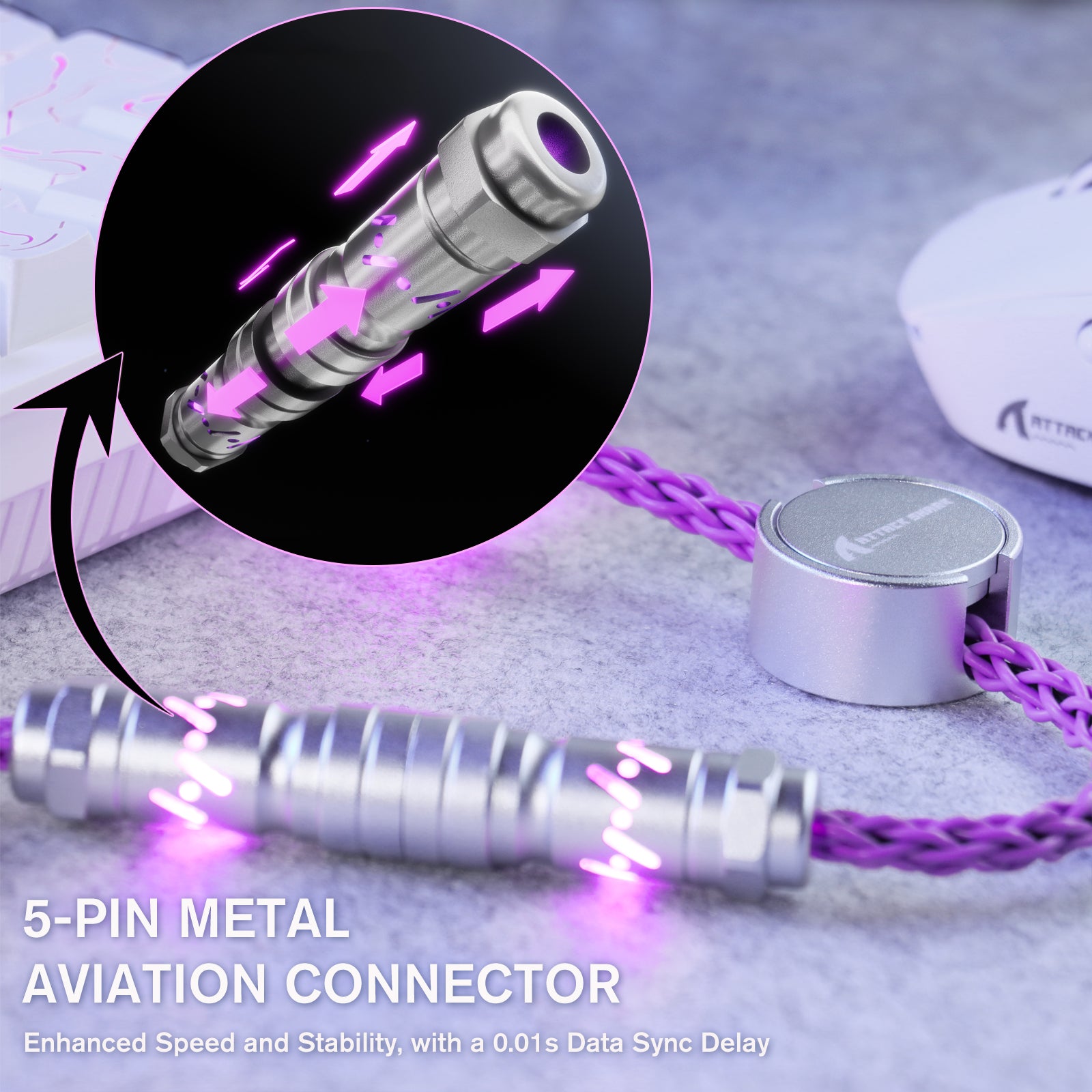 ATTACK SHARK C07 Câble aviator personnalisé pour clavier magnétique 8KHz
