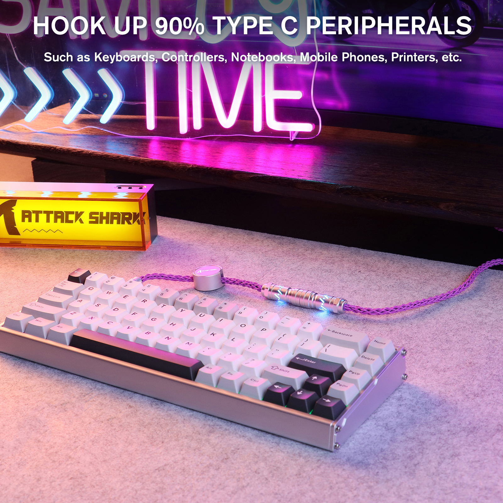 ATTACK SHARK C07 Câble aviator personnalisé pour clavier magnétique 8KHz