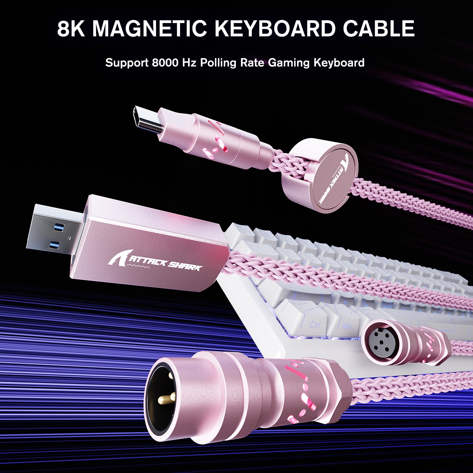 ATTACK SHARK C07 Câble aviator personnalisé pour clavier magnétique 8KHz
