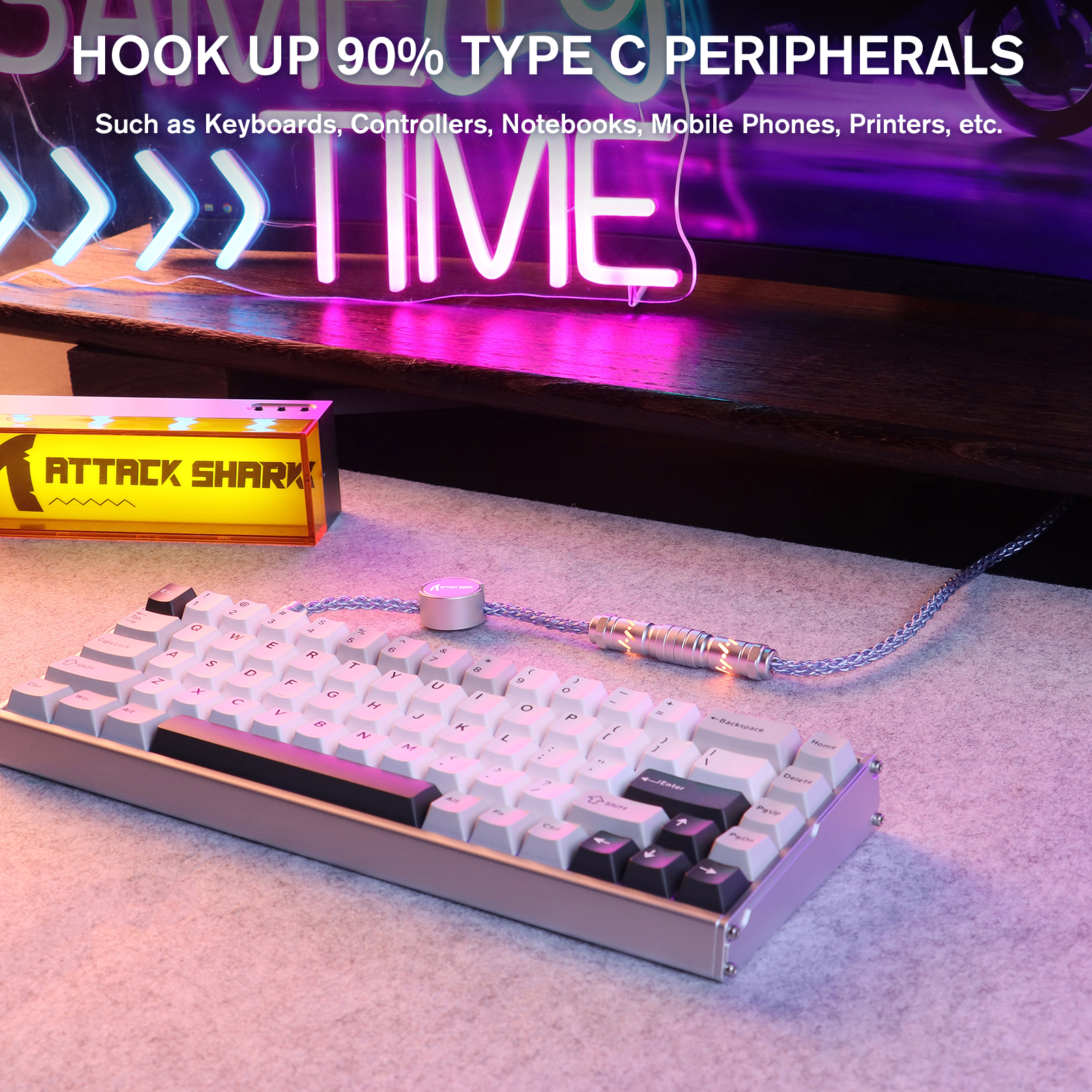 ATTACK SHARK C07 Câble aviator personnalisé pour clavier magnétique 8KHz