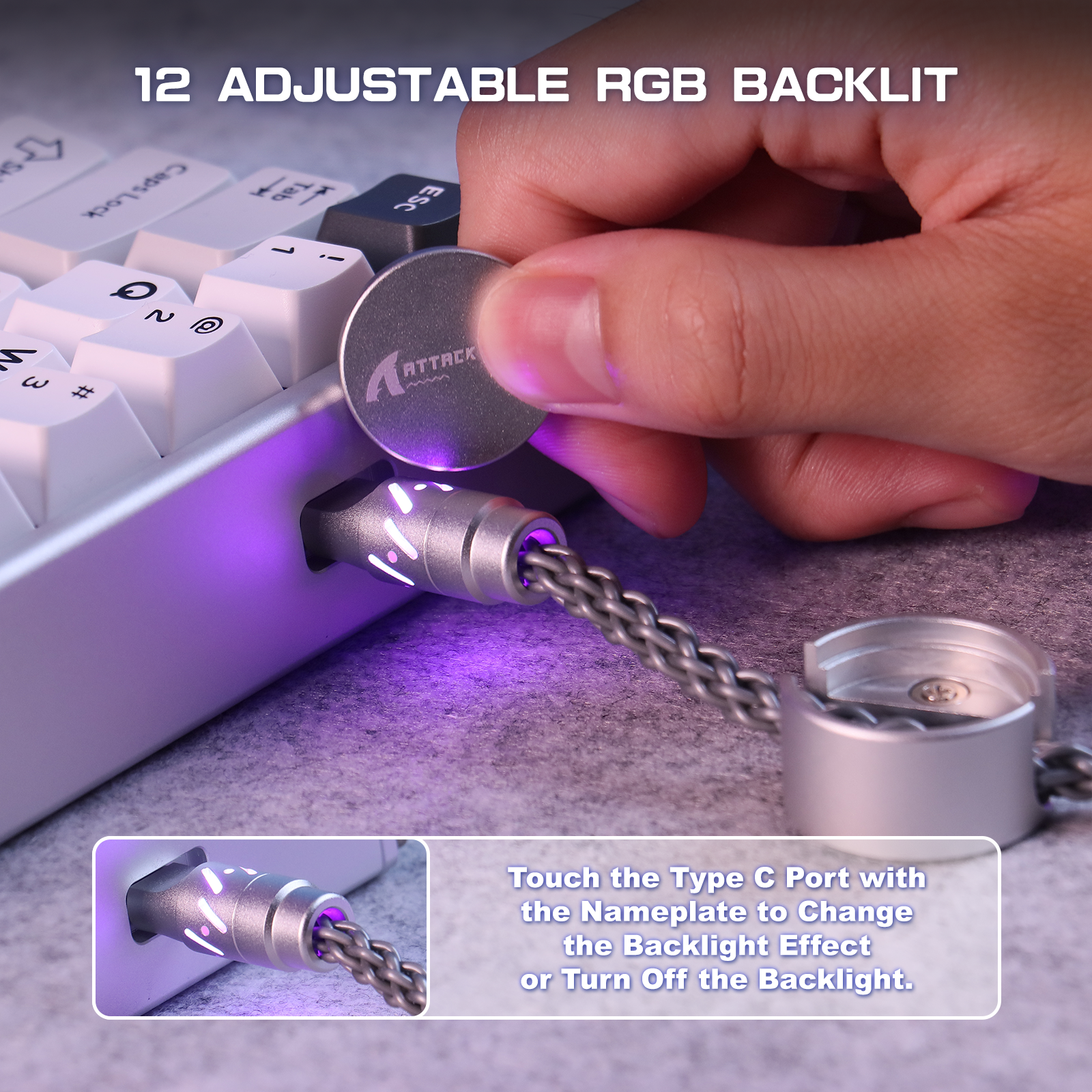 ATTACK SHARK C07 Câble aviator personnalisé pour clavier magnétique 8KHz