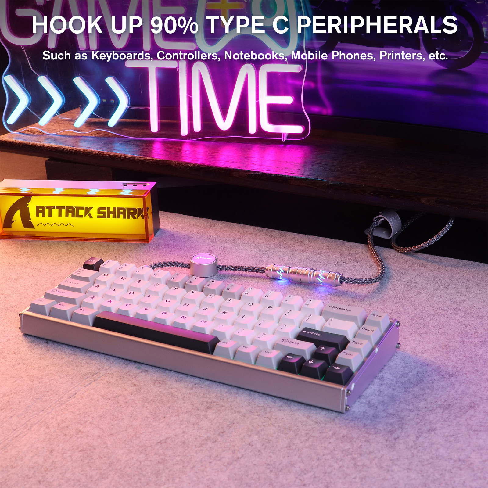 ATTACK SHARK C07 Câble aviator personnalisé pour clavier magnétique 8KHz