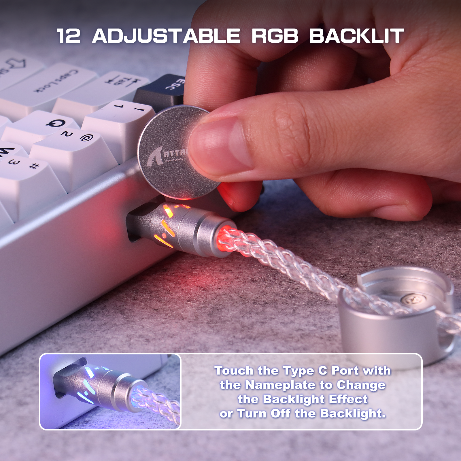 ATTACK SHARK C07 Câble aviator personnalisé pour clavier magnétique 8KHz