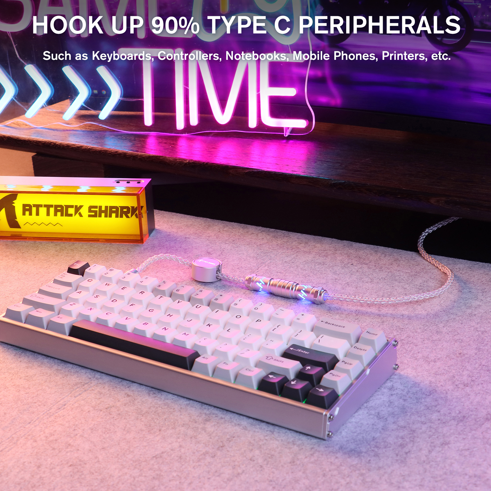 ATTACK SHARK C07 Câble aviator personnalisé pour clavier magnétique 8KHz