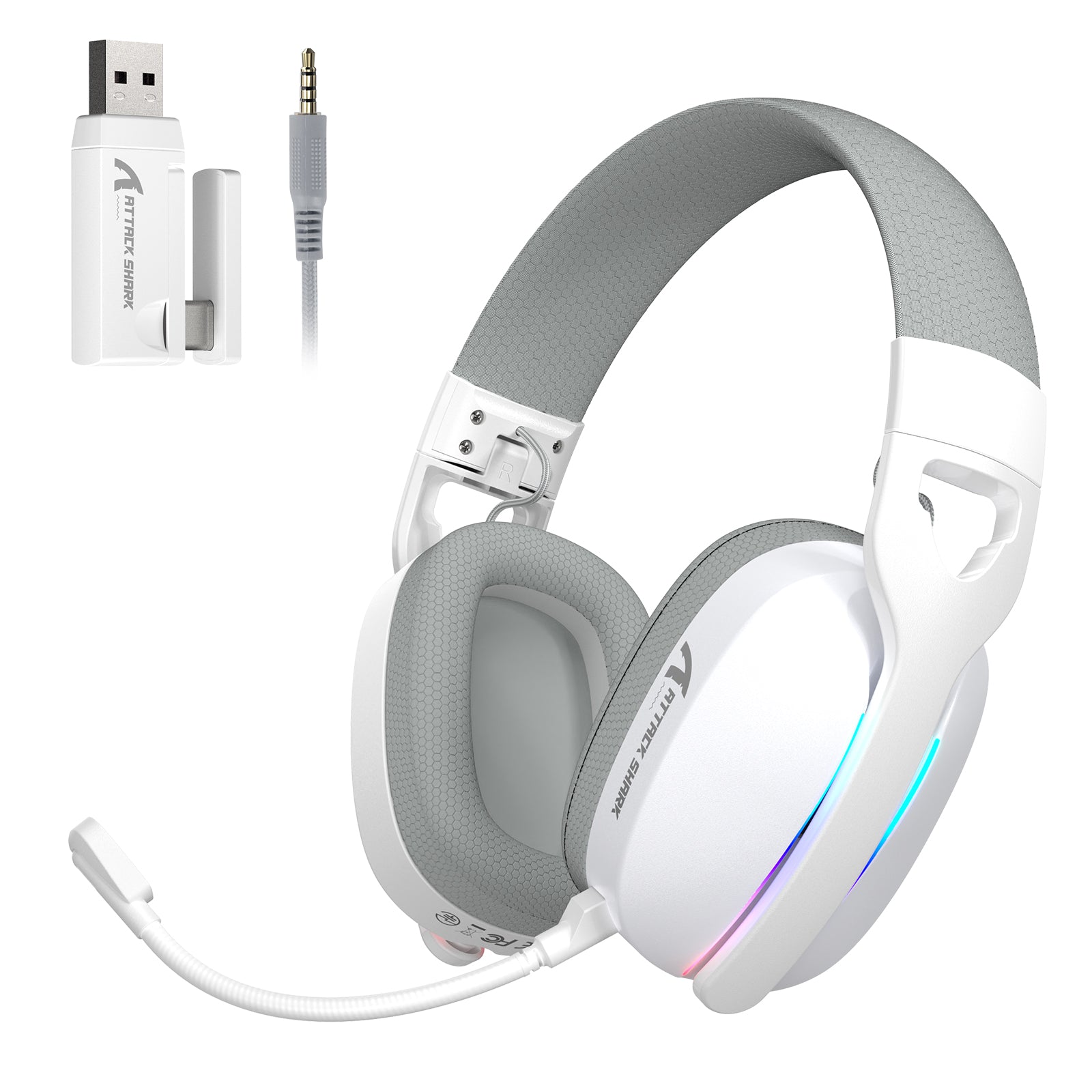 ATTACK SHARK L90 Casque de jeu pliable RGB Ultra-léger tri-mode
