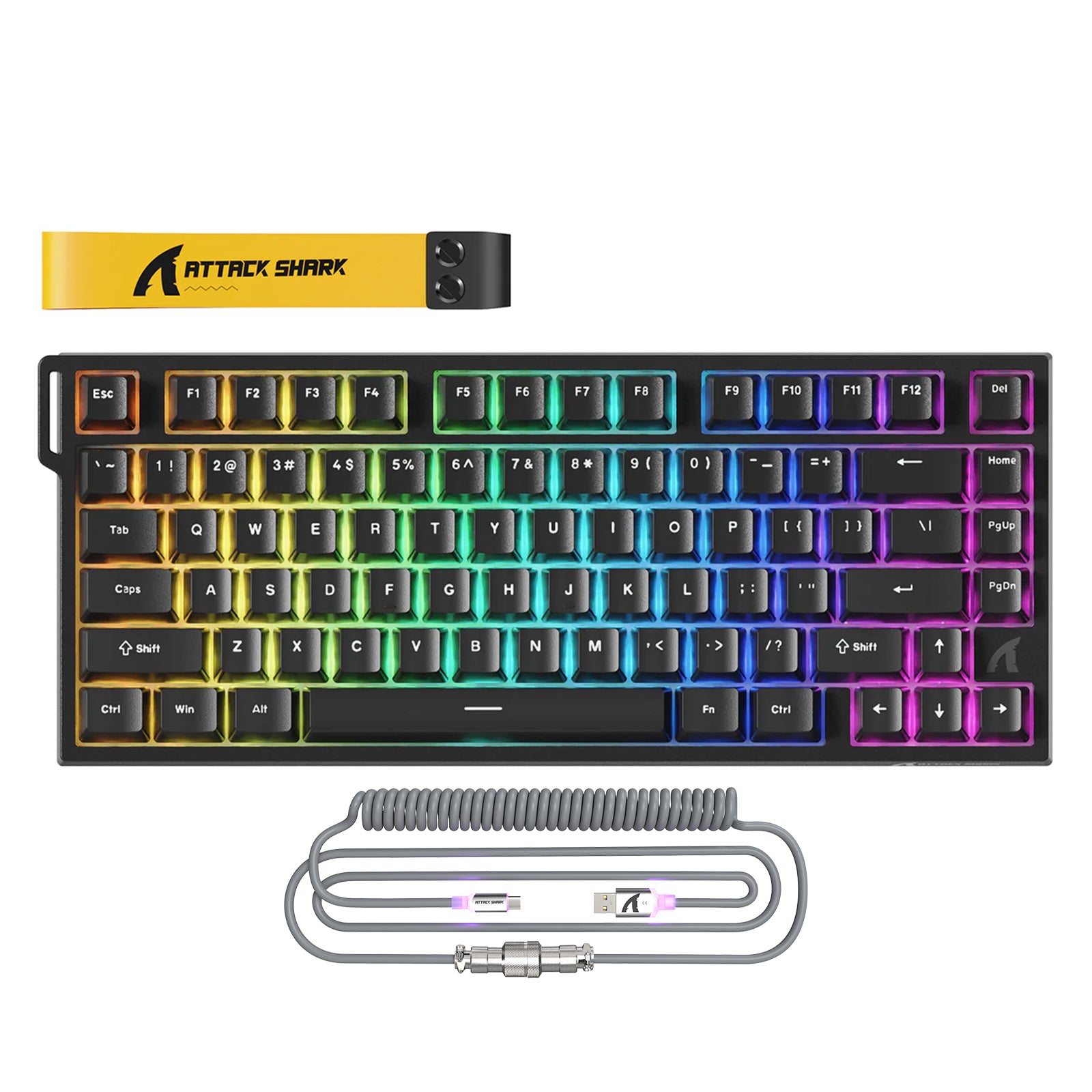 Clavier de jeu filaire ATTACK SHARK R82 HE 75 % avec câble LED C01ULTRA