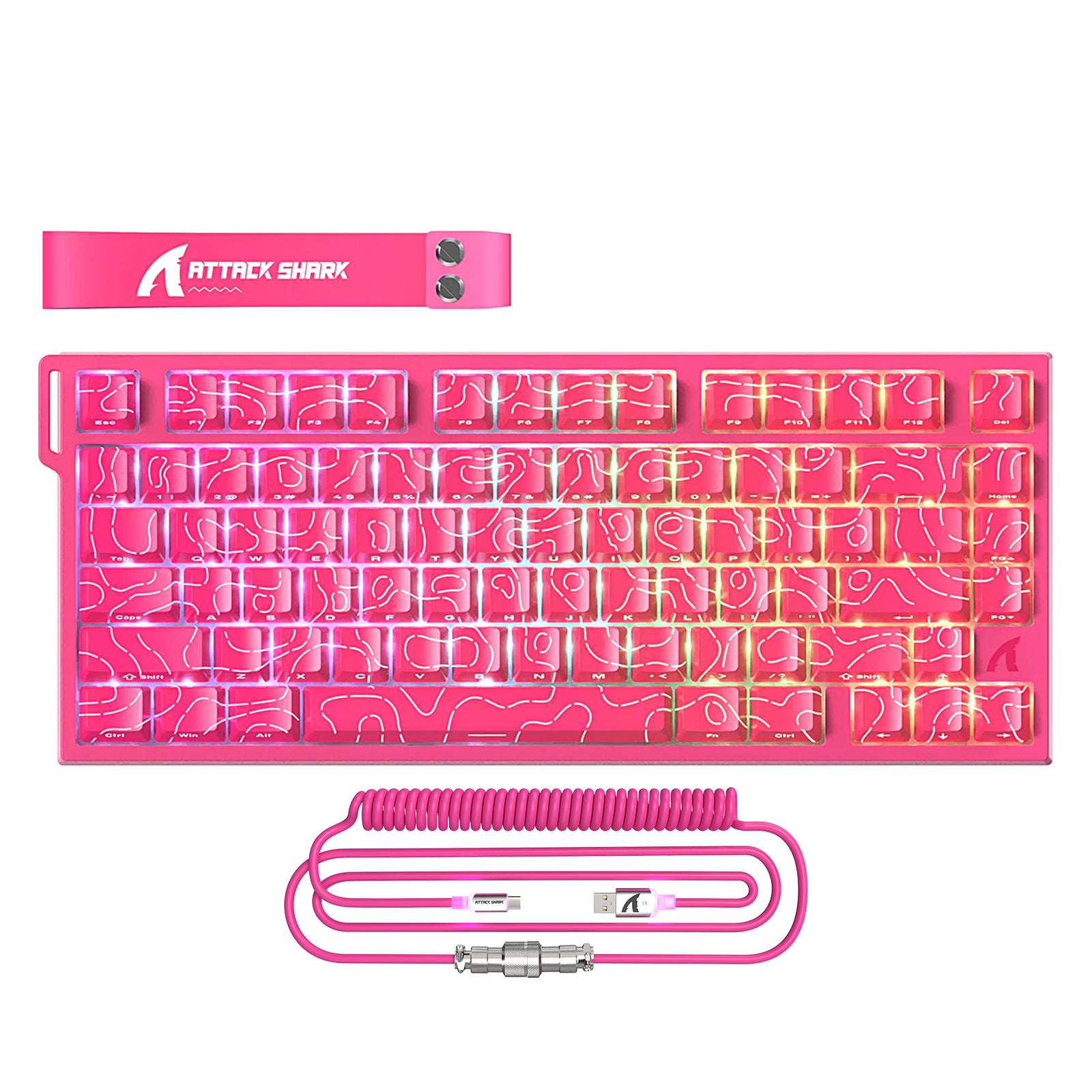 Clavier de jeu filaire ATTACK SHARK R82 HE 75 % avec câble LED C01ULTRA