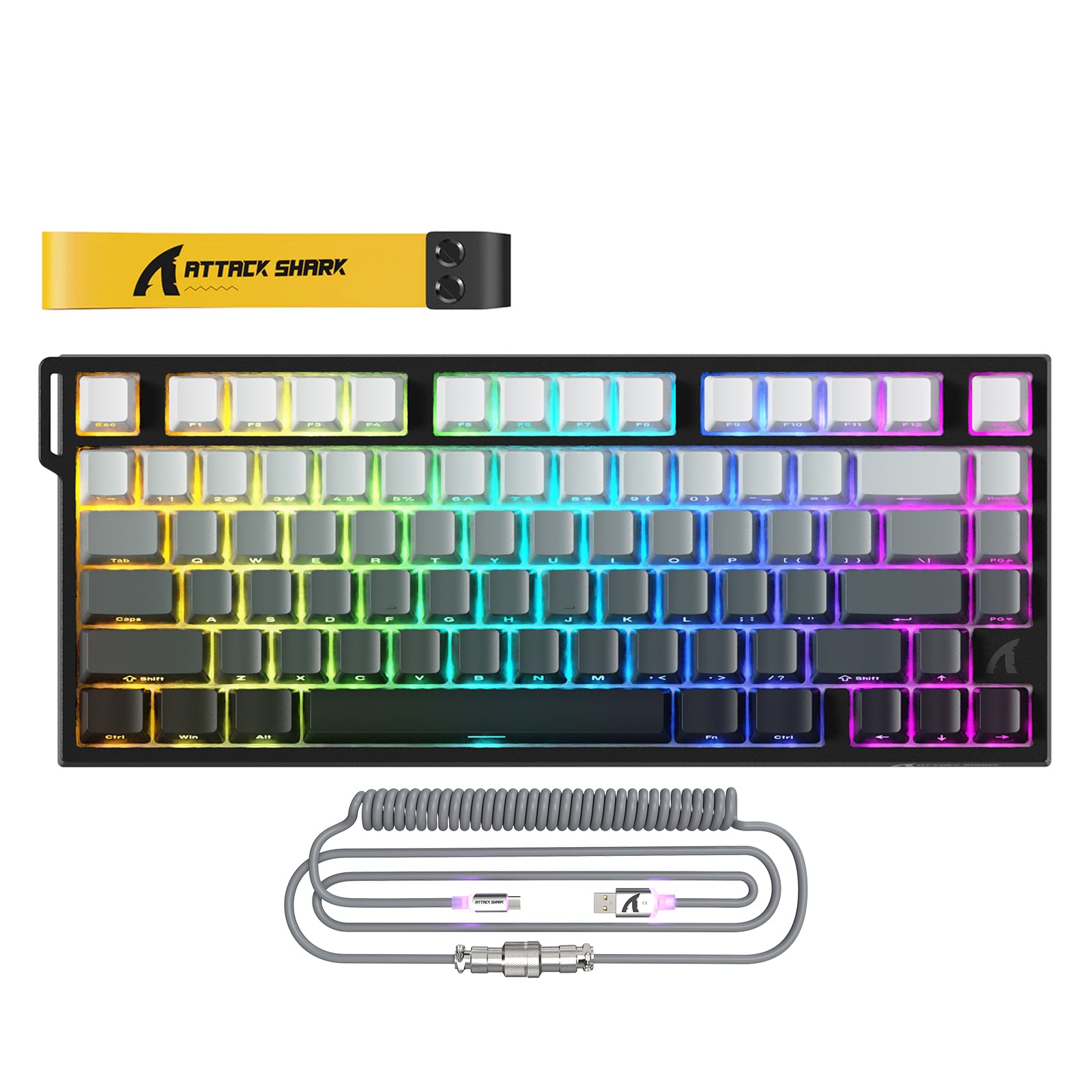 Clavier de jeu filaire ATTACK SHARK R82 HE 75 % avec câble LED C01ULTRA