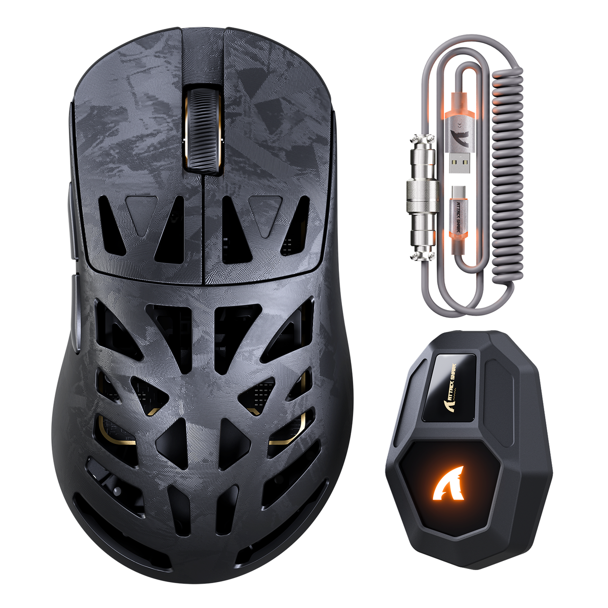 Souris gaming sans fil en fibre de carbone ATTACK SHARK RS6 ULTRA avec capteur PAW3955MAX