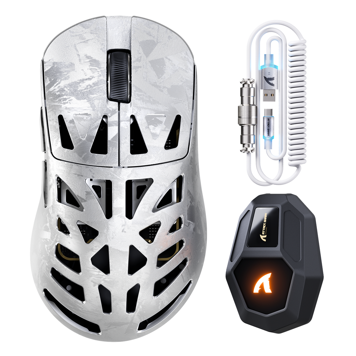 Souris gaming sans fil en fibre de carbone ATTACK SHARK RS6 ULTRA avec capteur PAW3955MAX