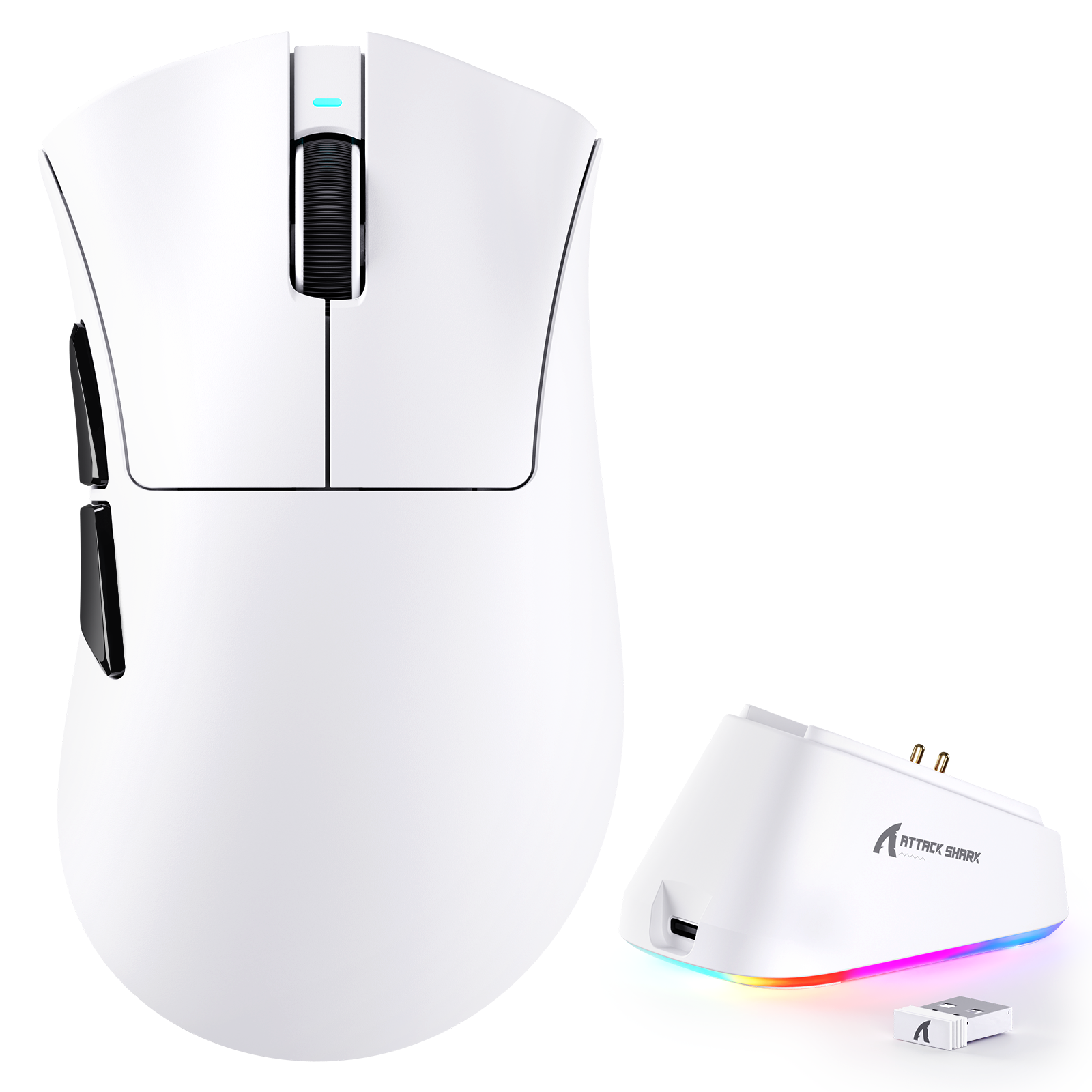 ATTACK SHARK V3PRO ultra-light gaming mouse with RGB magnetic charging dock