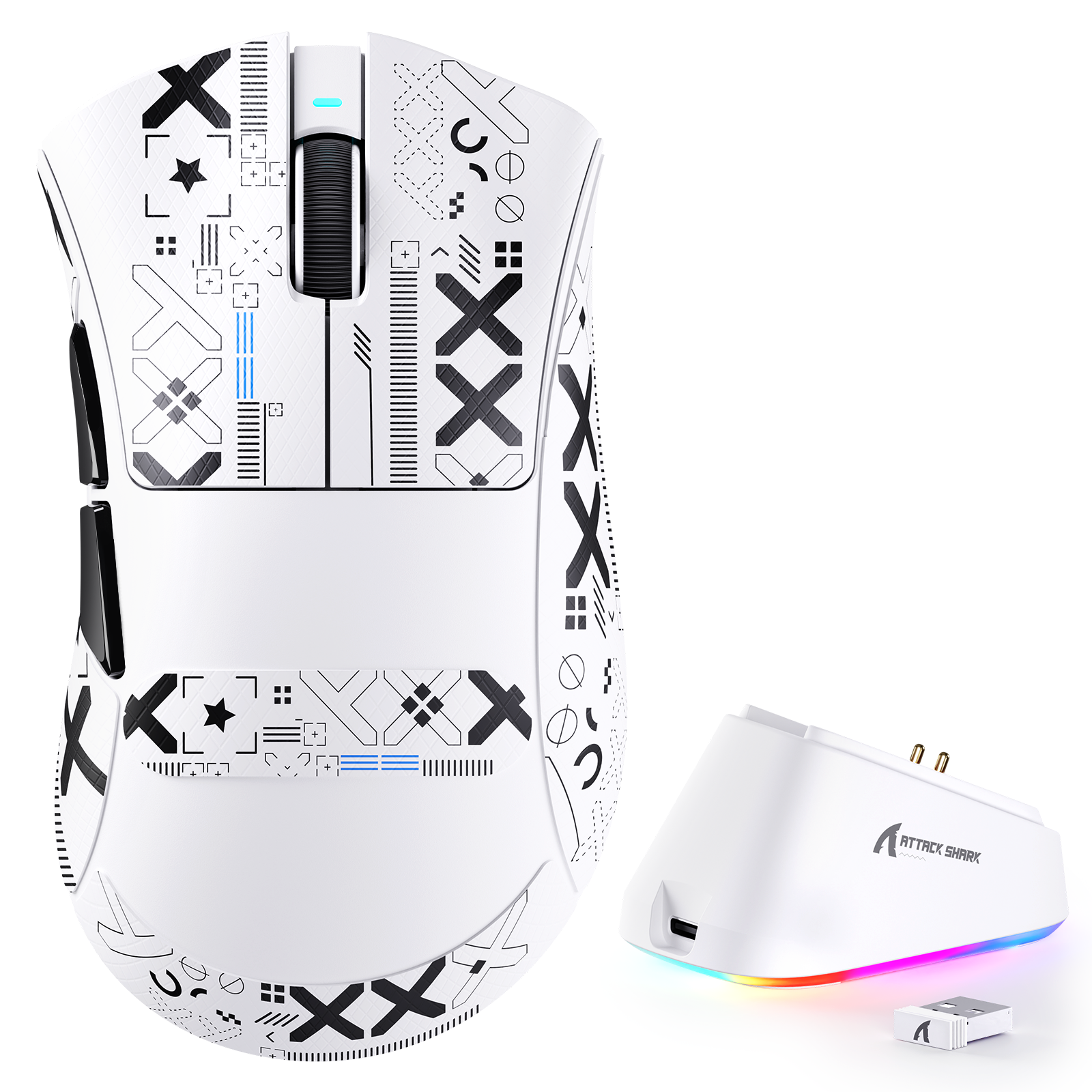 ATTACK SHARK V3PRO ultra-light gaming mouse with RGB charging dock