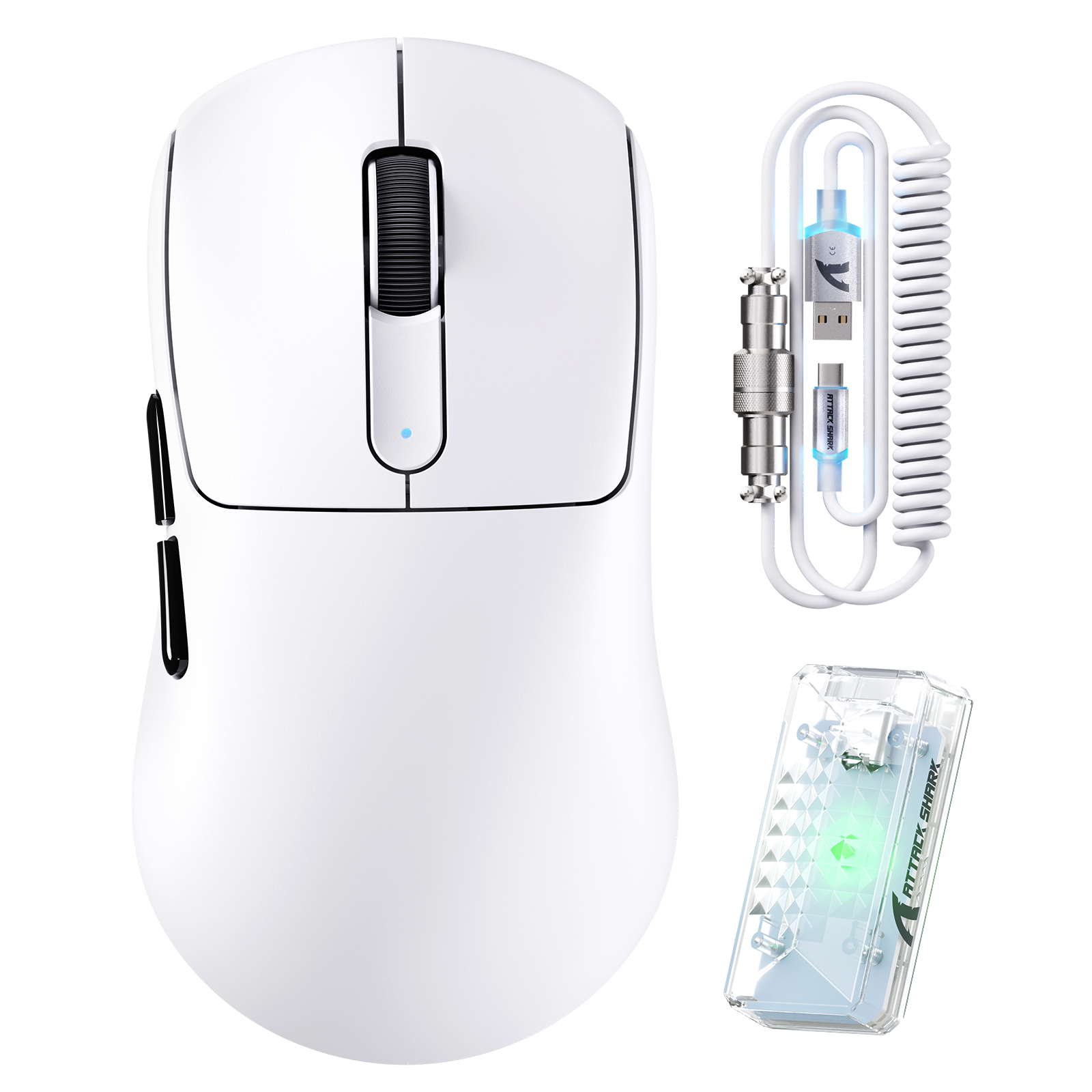 Souris de jeu sans fil ATTACK SHARK V5 8KHz PAW3950MAX avec câble C06 Ultra