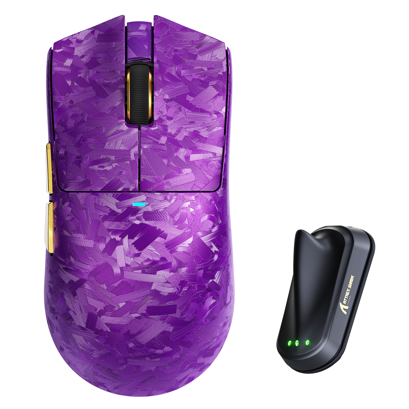 ATTACK SHARK X11 ULTRA carbon fiber wireless gaming mouse with ergonomic black design