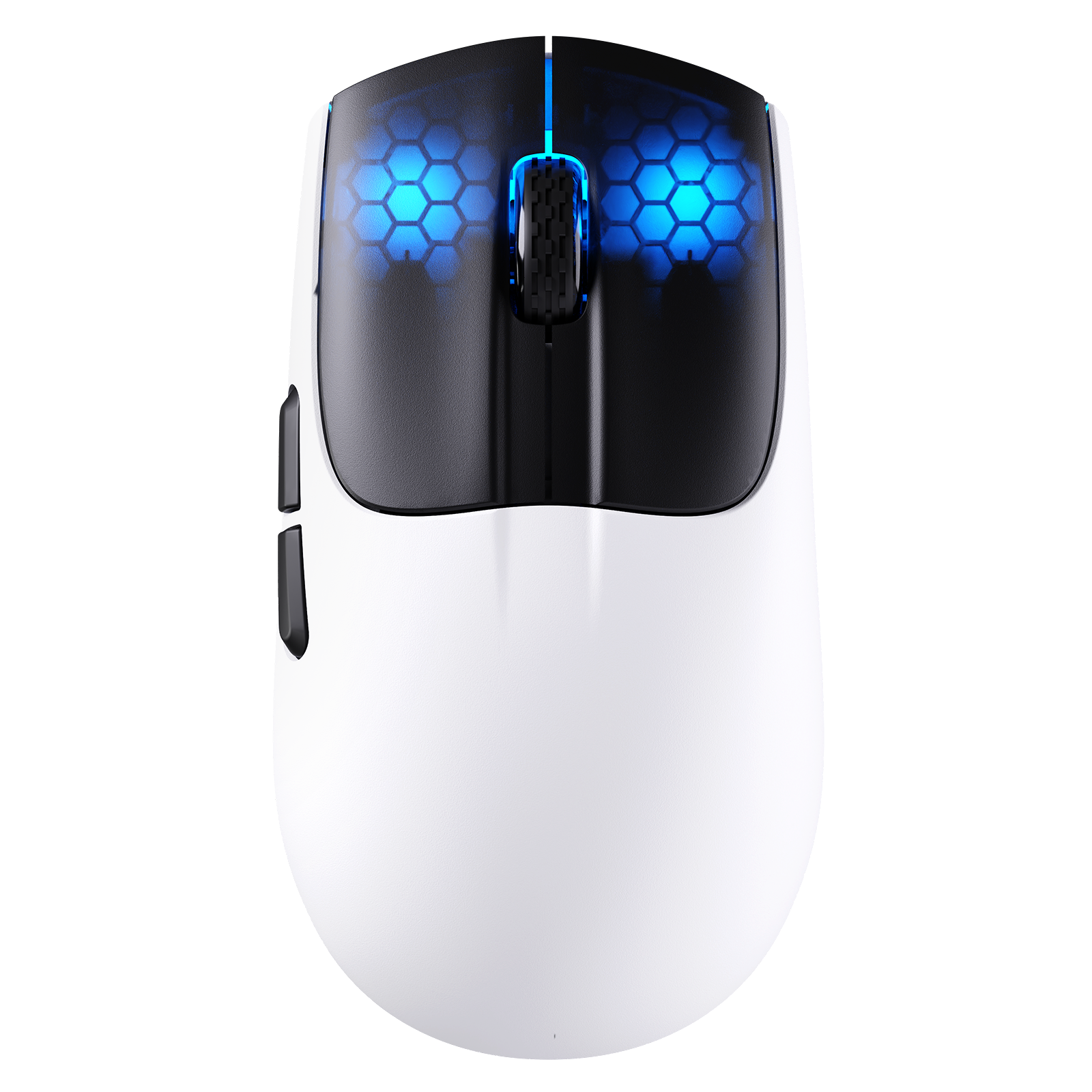 ATTACK SHARK X5 white wireless gaming mouse with honeycomb shell and RGB lighting