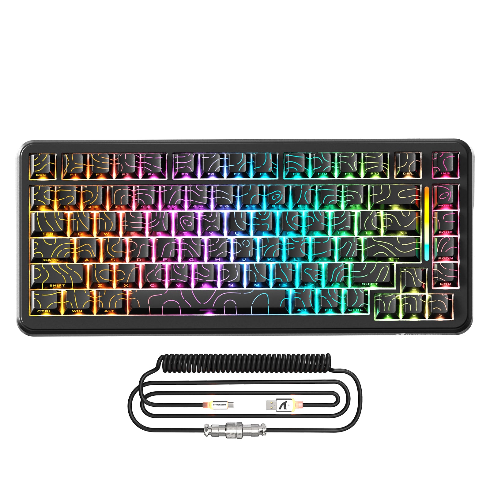 Clavier magnétique ATTACK SHARK X82PRO HE avec câble enroulé RGB C01Ultra