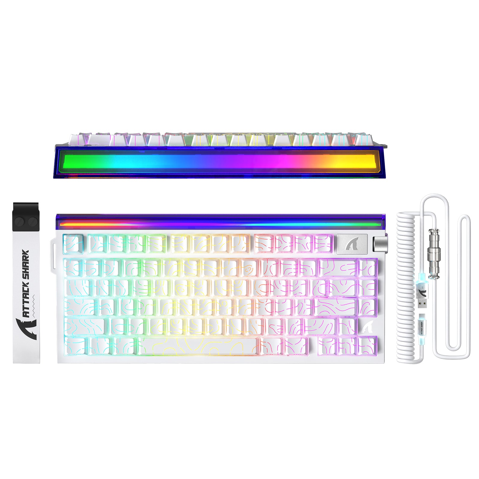 Clavier à déclenchement rapide ATTACK SHARK R85 HE avec câble LED C01ULTRA