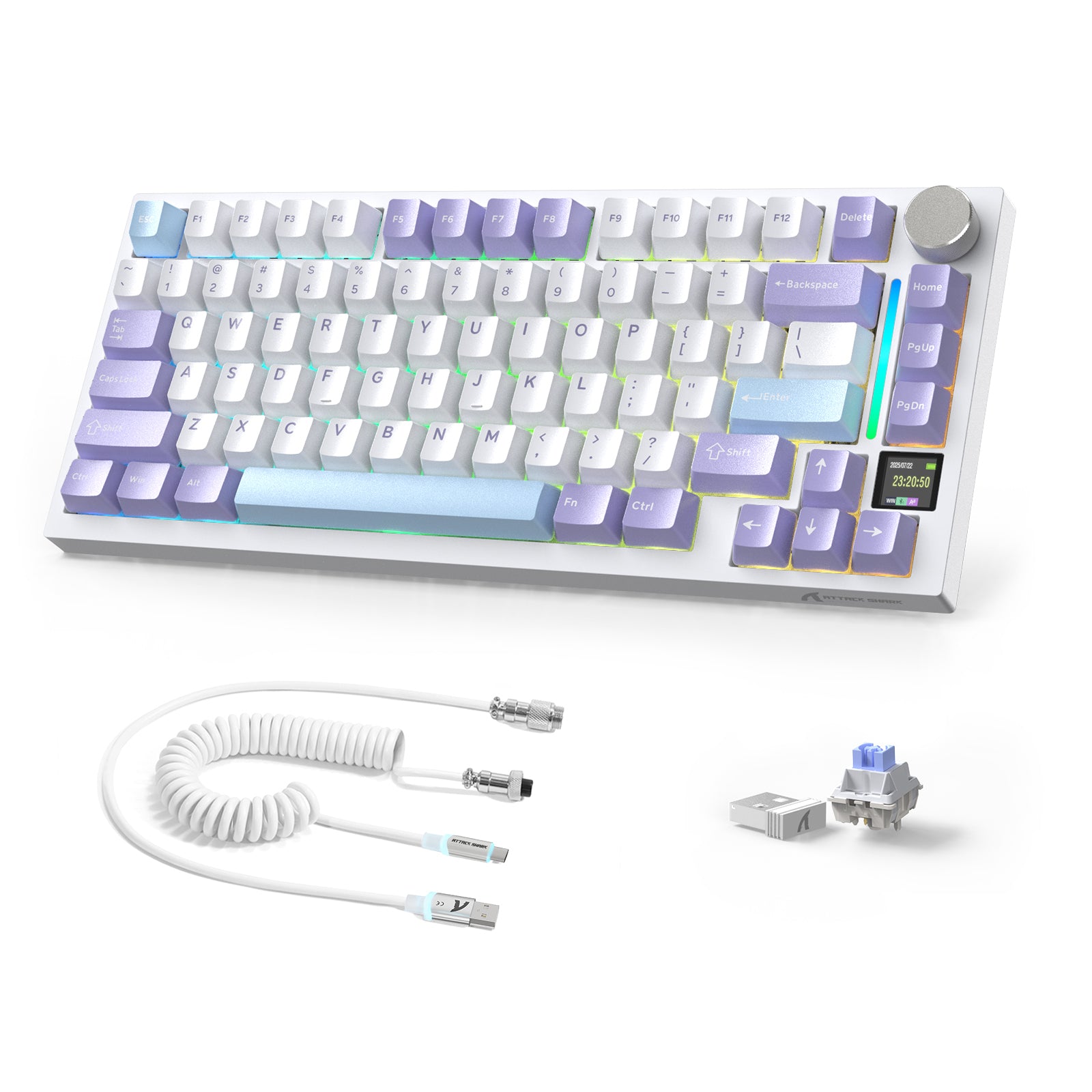Clavier mécanique ATTACK SHARK X820ULTRA avec câble en spirale C01ULTRA