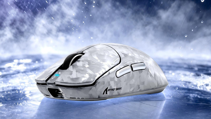 Attack Shark white camouflage wireless gaming mouse