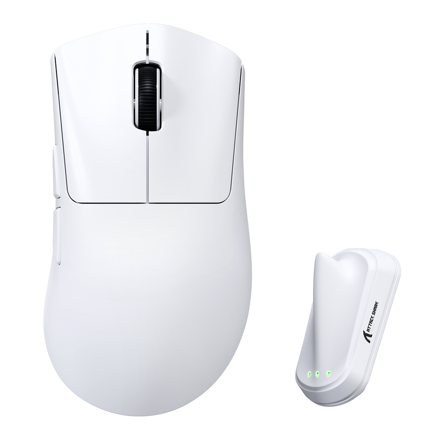 A product-focused gaming desk scene introducing the mouse discussed in the article about choosing between 1,000Hz and 8,000Hz polling rates.