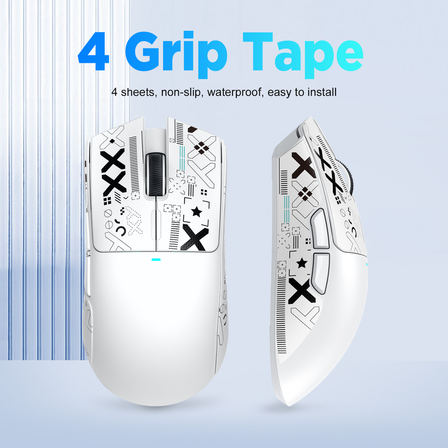 Product-focused hero image introducing mouse grip tape as a surface modification for improving contact with a gaming mouse.