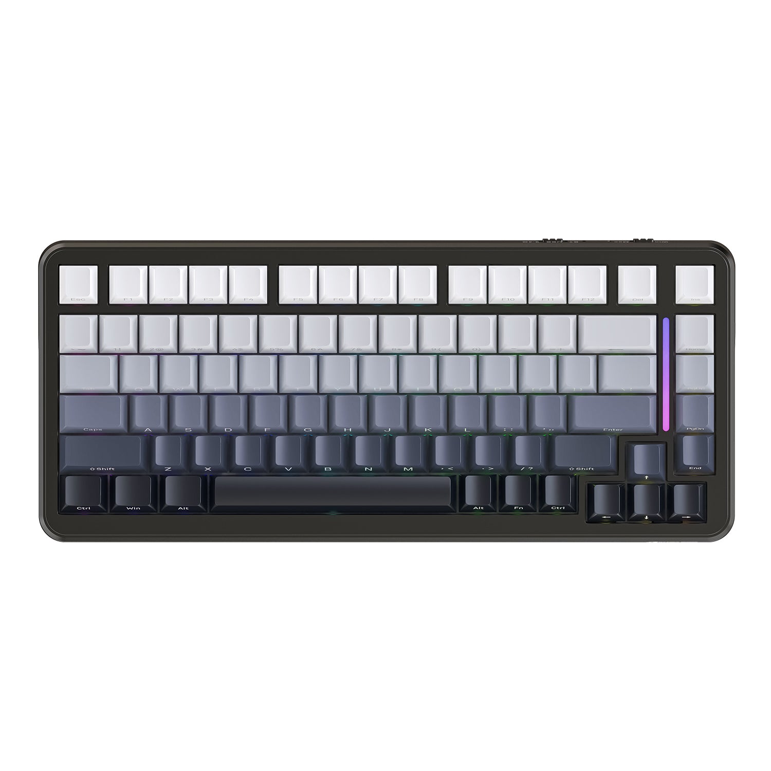 ATTACK SHARK M86 mechanical keyboard in black and white with RGB lighting, PBT keycaps