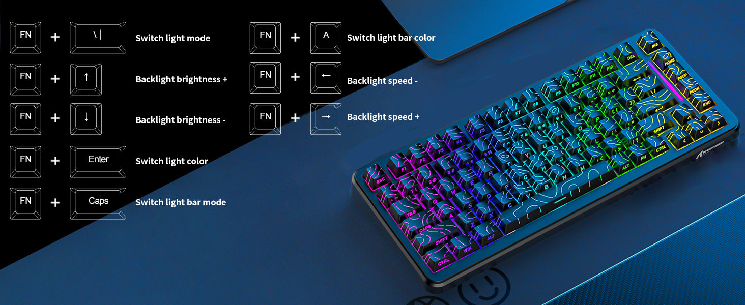 Clavier magnétique ATTACK SHARK X82PRO HE avec câble spiralé C01Ultra RGB