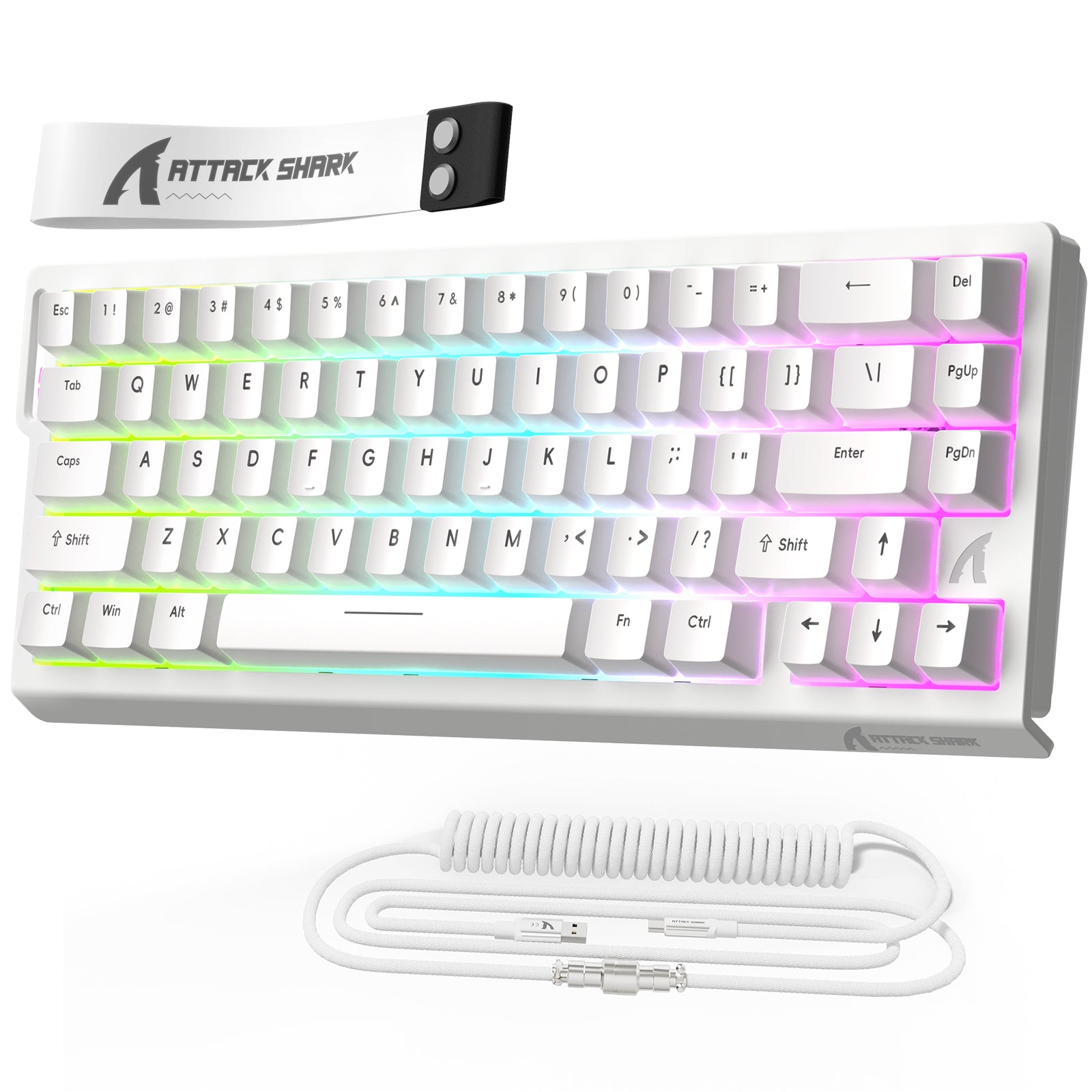 ATTACK SHARK X68 HE Clavier à déclenchement rapide avec switch magnétique et câble enroulé C01PRO