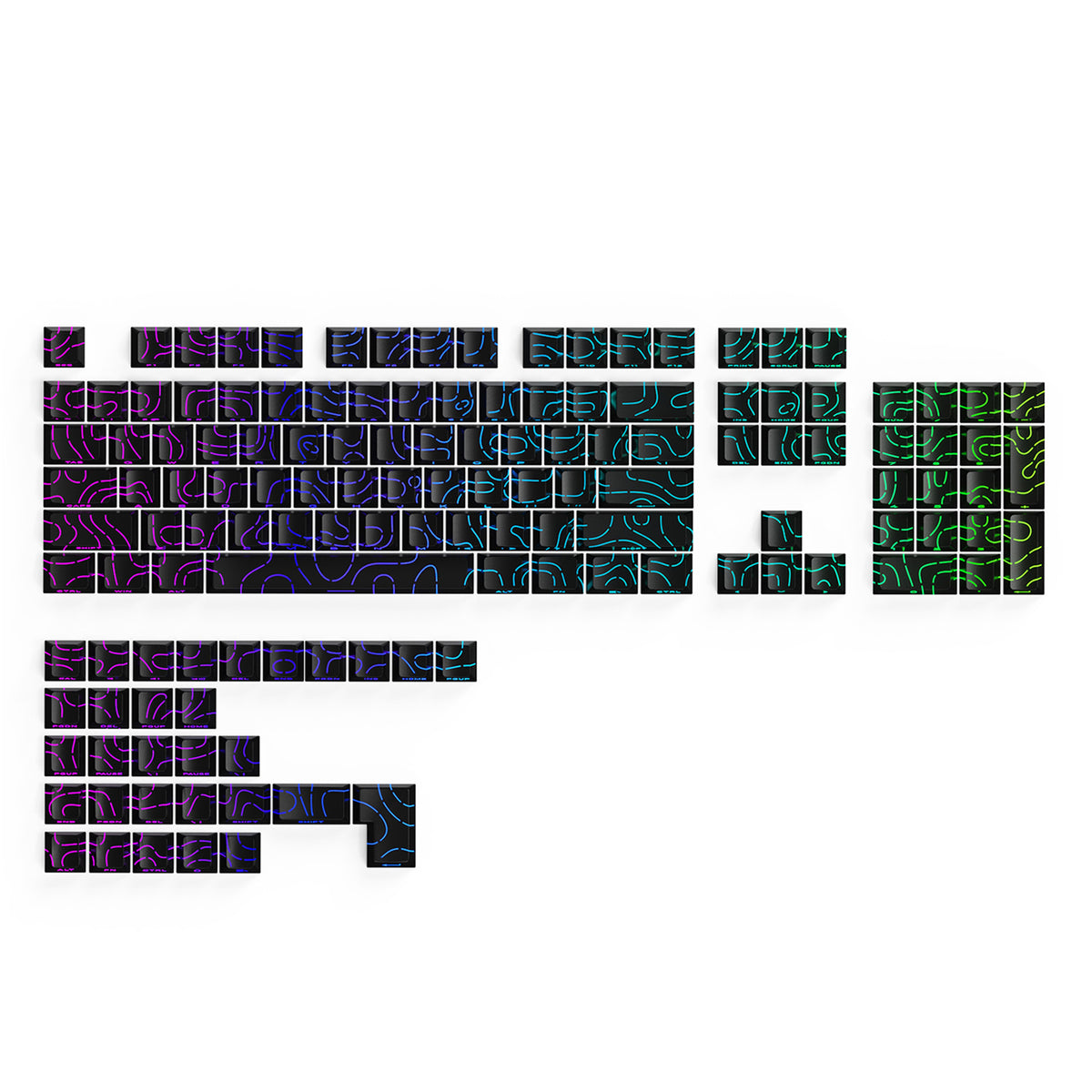 ATTACK SHARK SK06, 135 touches, touches translucides, ANSI/ISO