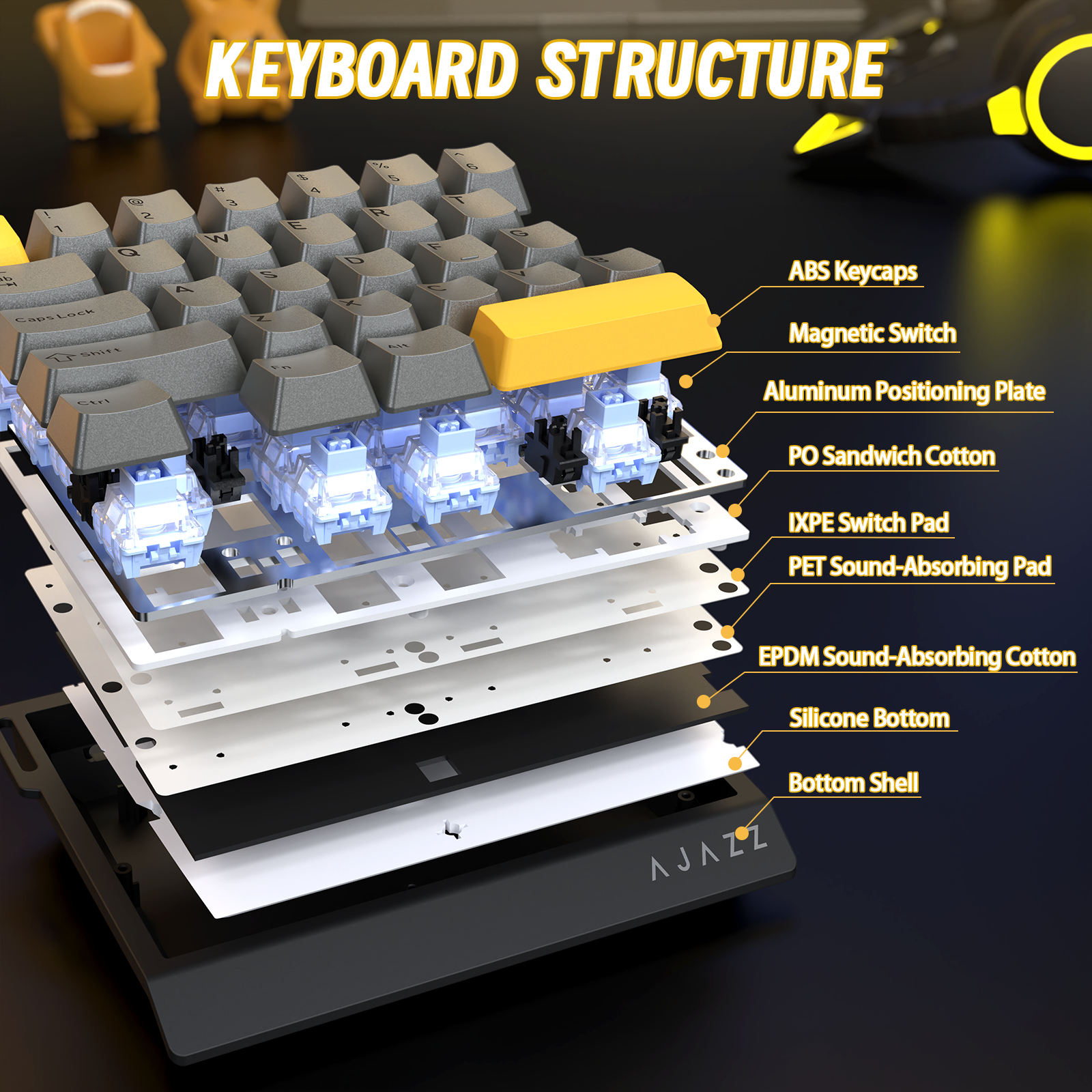 Clavier de jeu filaire à une main ATTACK SHARK X AJAZZ AK029