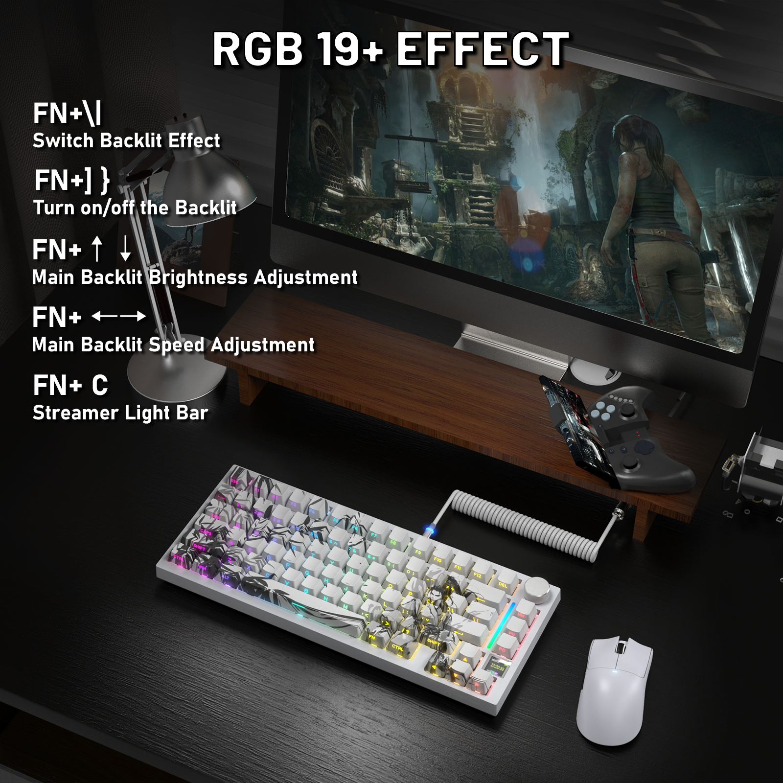 Clavier mécanique ATTACK SHARK X820ULTRA avec câble en spirale C01ULTRA